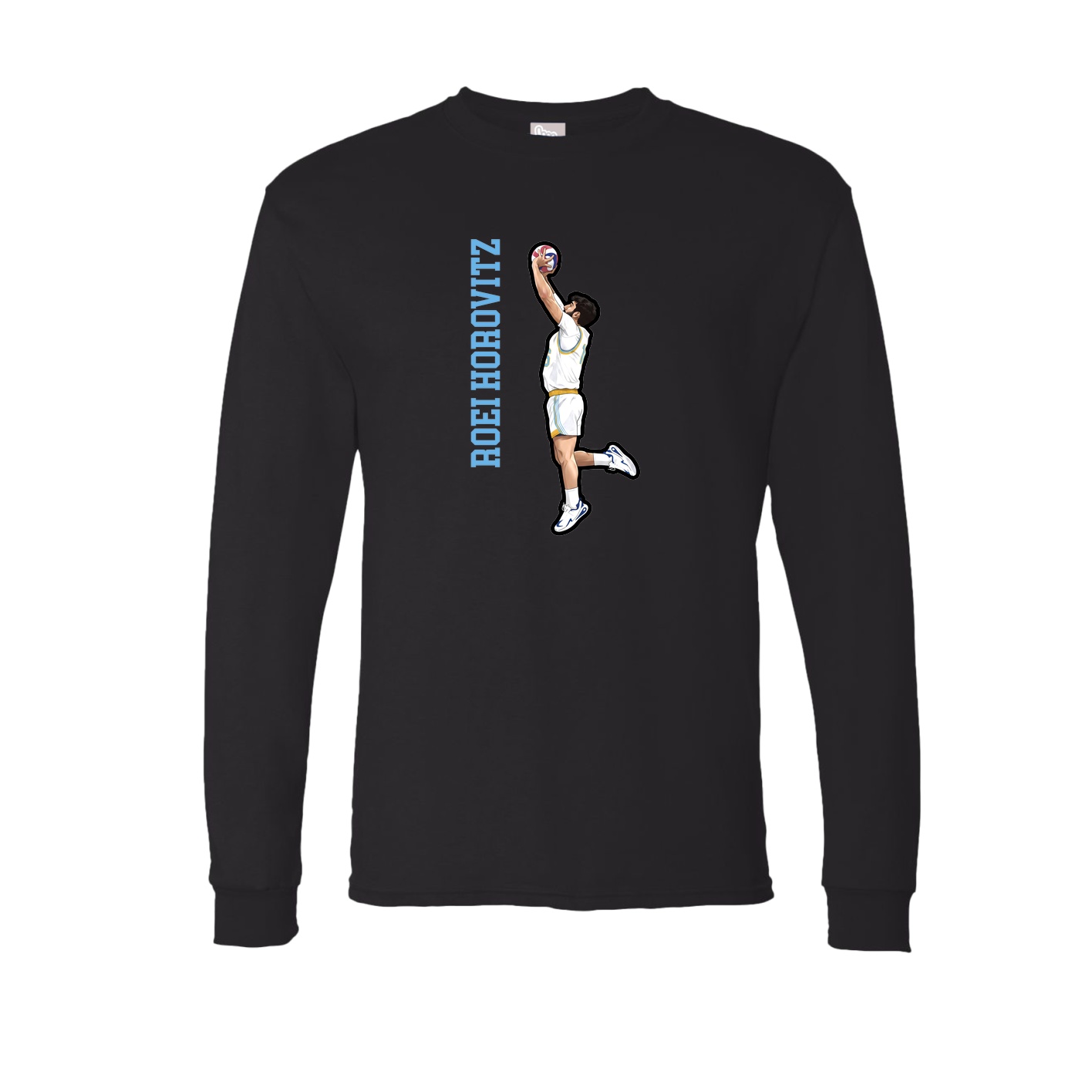 Long Sleeve Tee — Name Vertical in Black