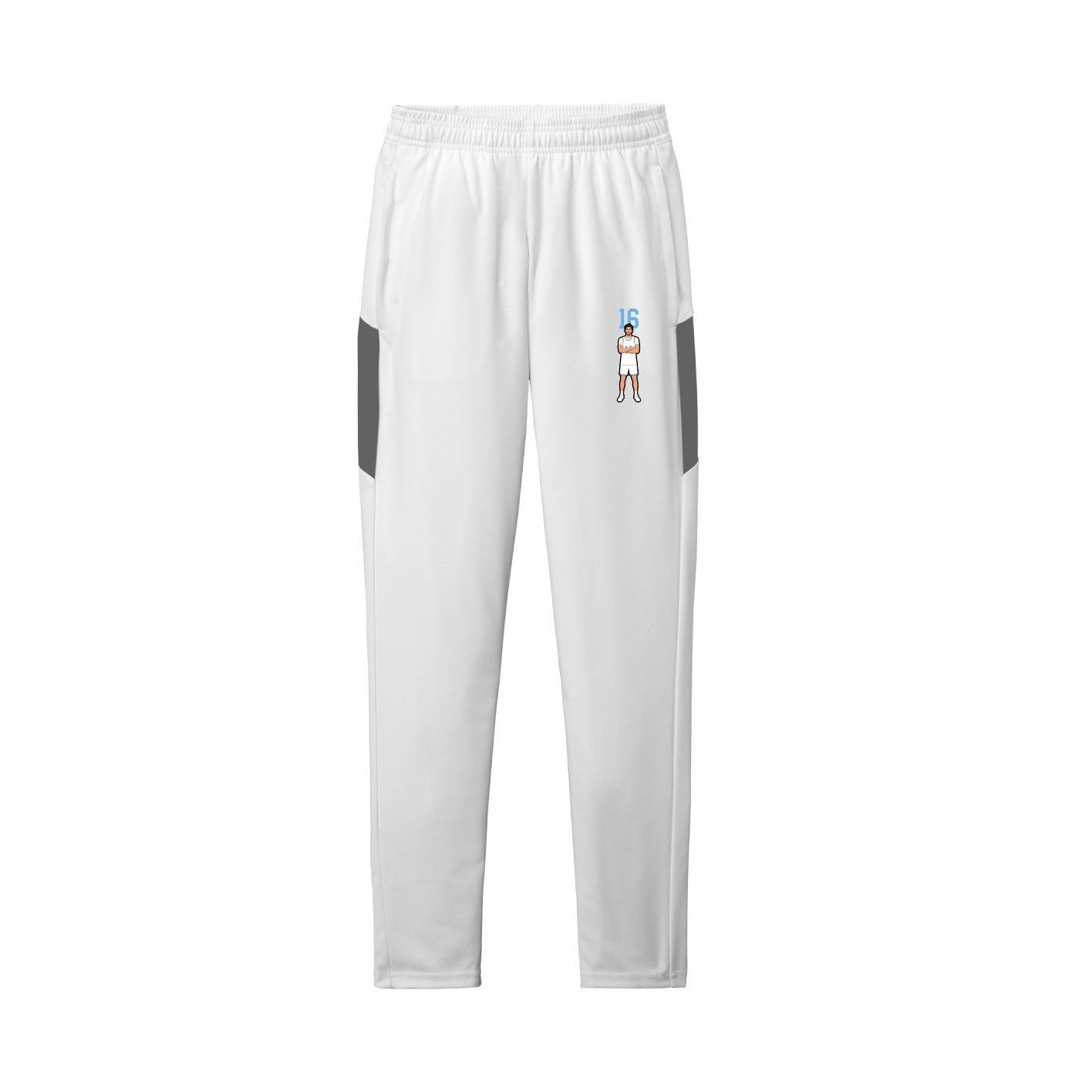 Team Travel Pant — Number Top in White/Grey