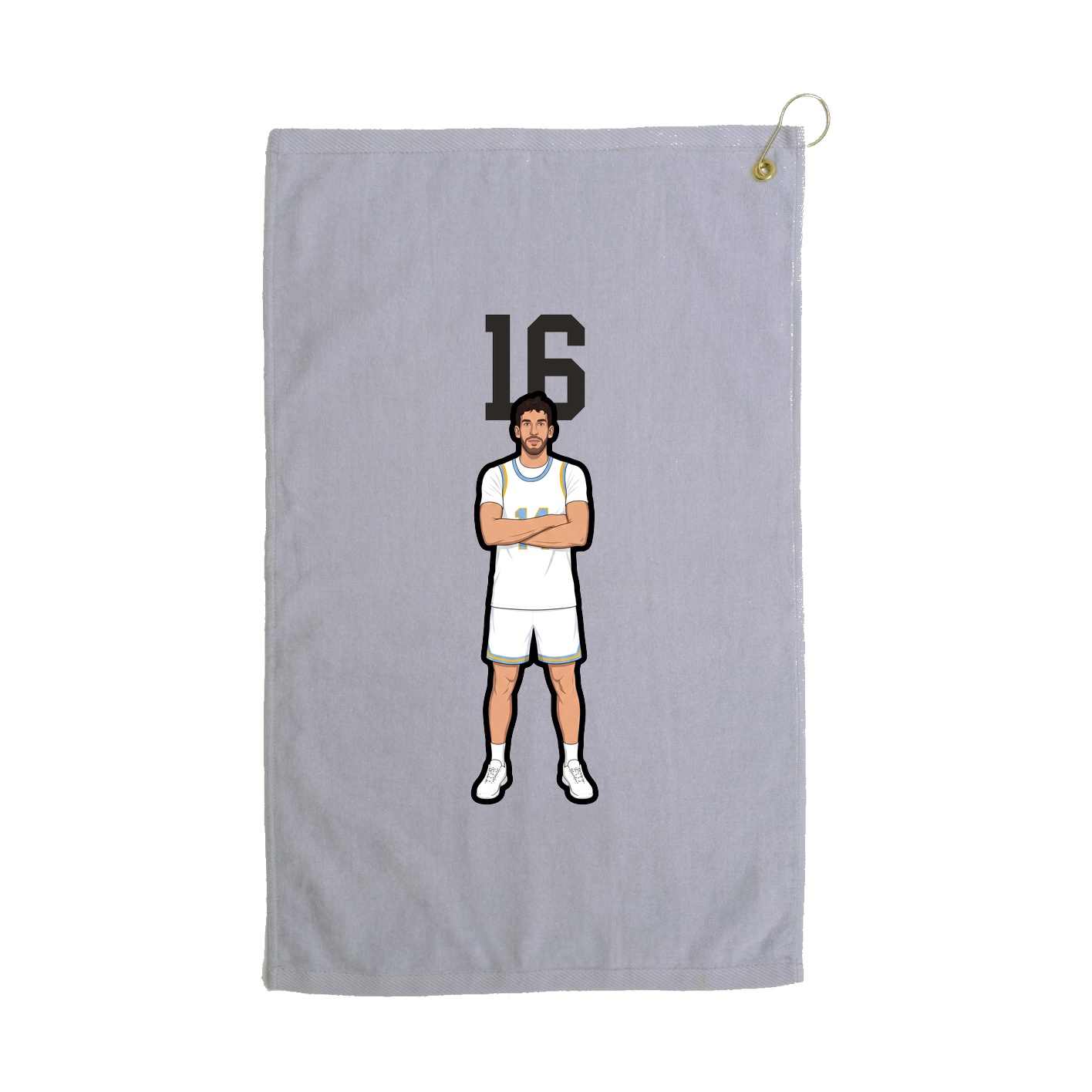Golf Towel — Number Top in Grey
