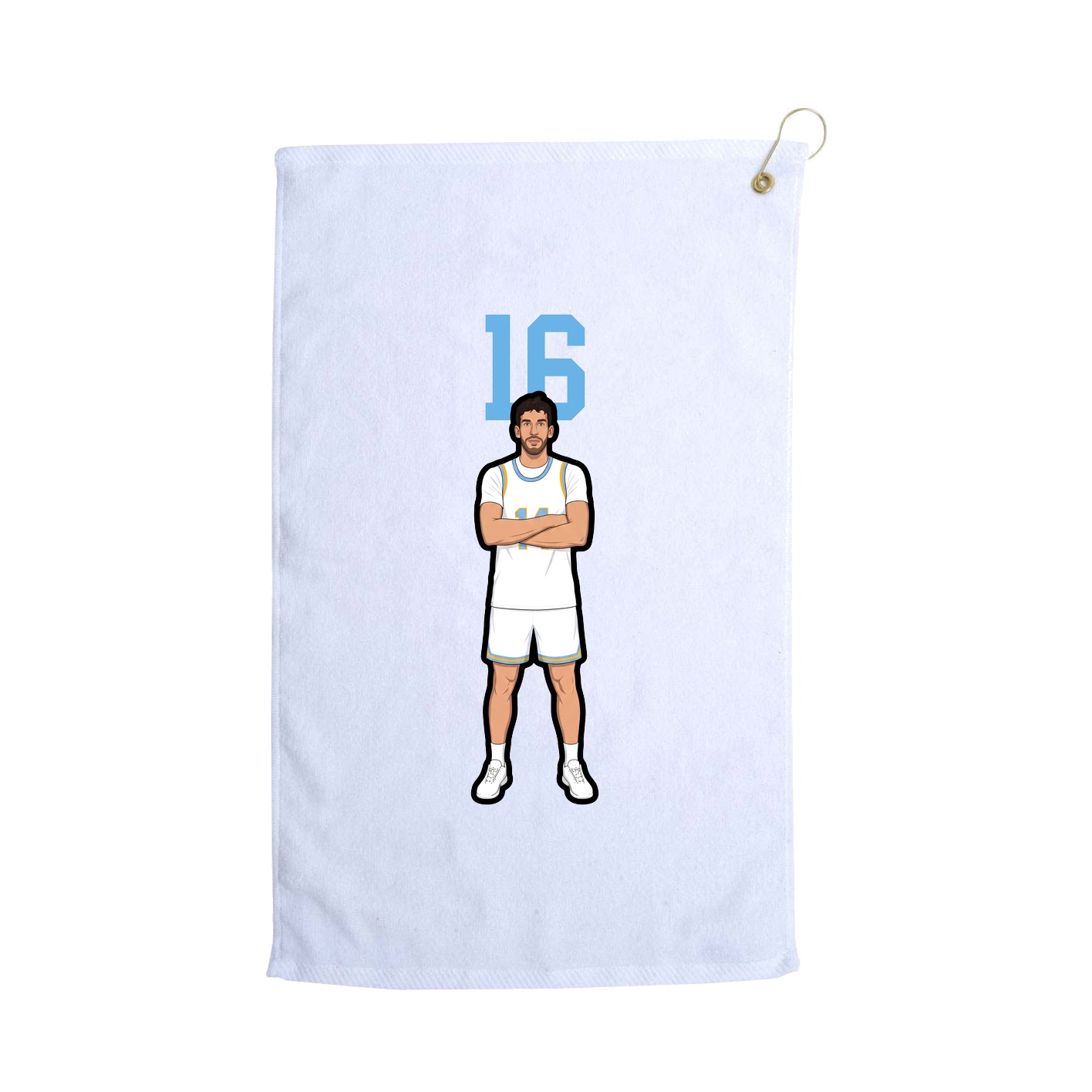 Golf Towel — Number Top in White