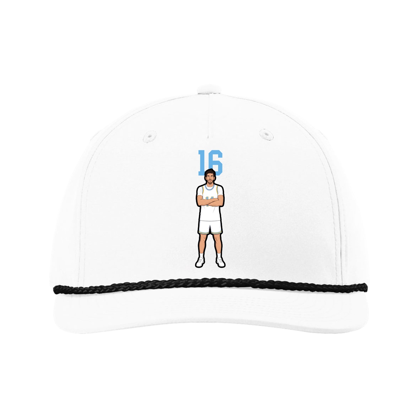 Five-Panel Classic Rope Cap — Number Top in White