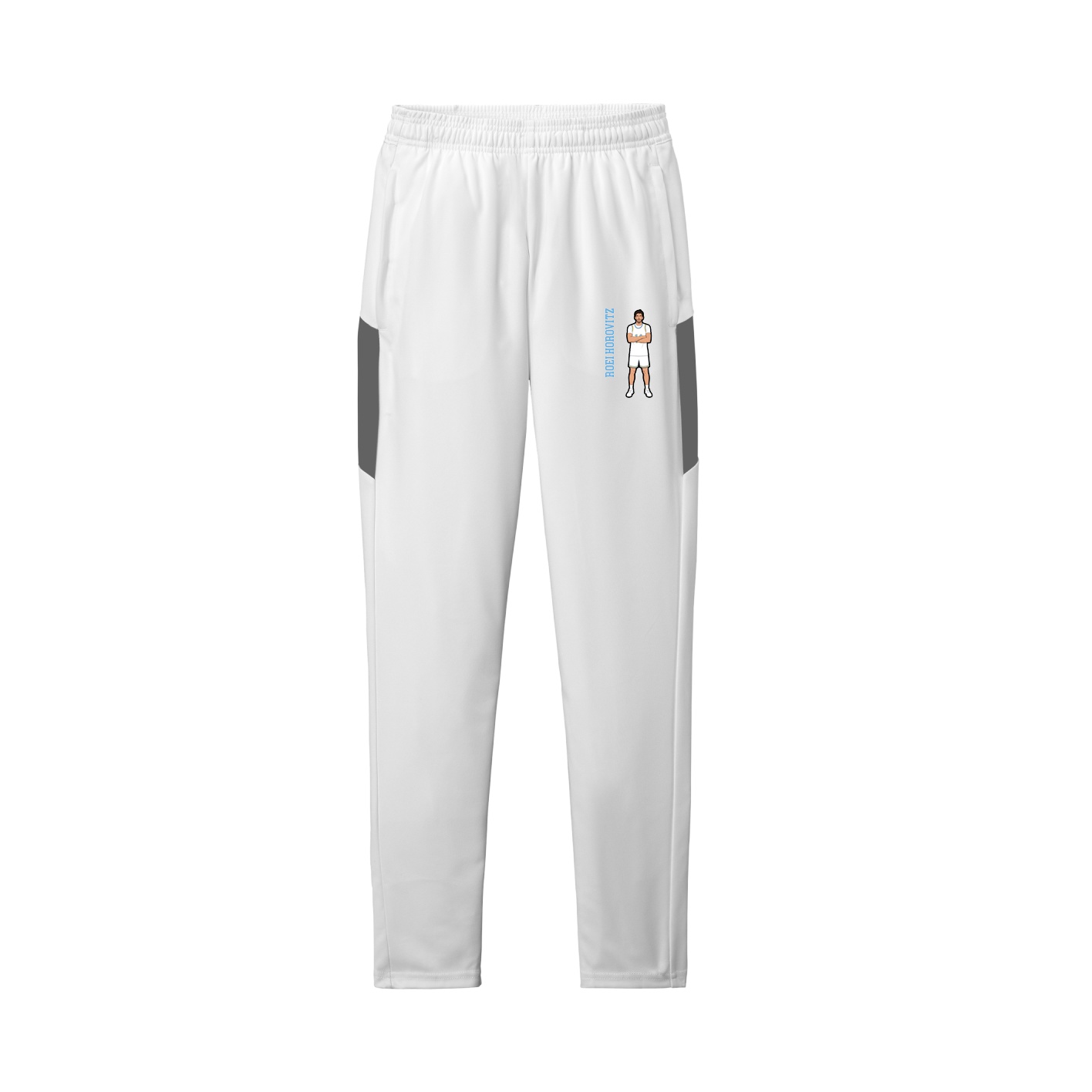 Team Travel Pant — Name Vertical in White/Grey