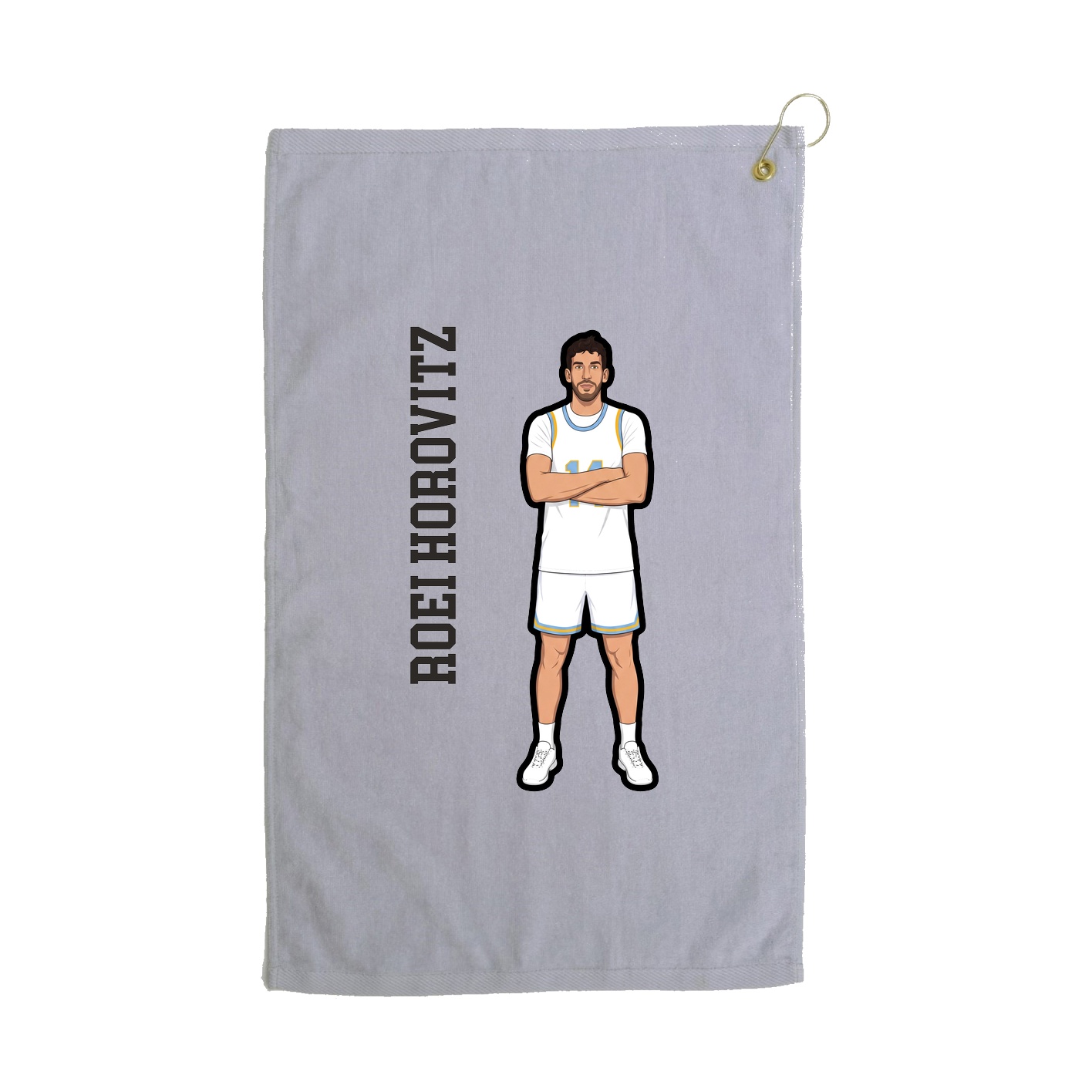 Golf Towel — Name Vertical in Grey