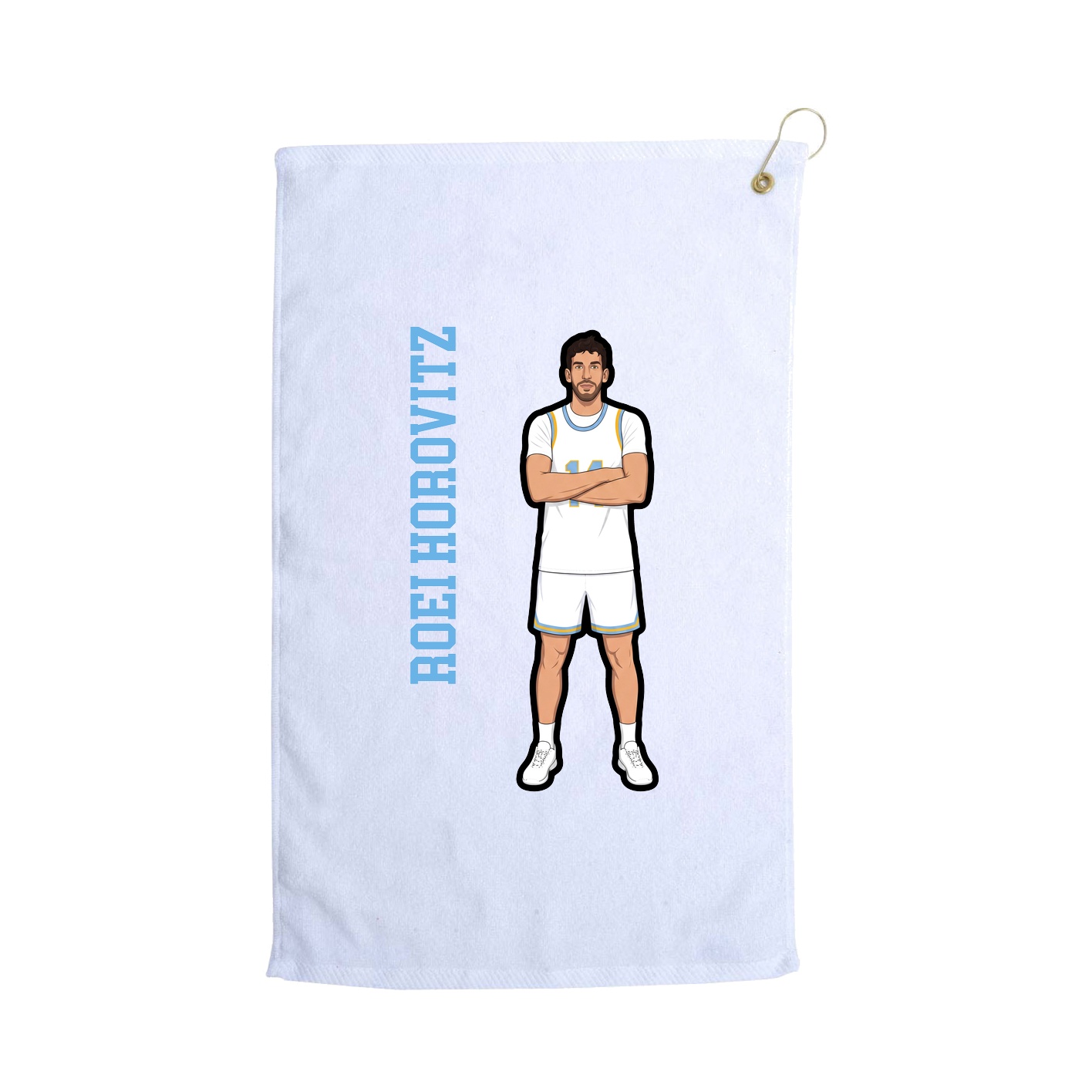 Golf Towel — Name Vertical in White