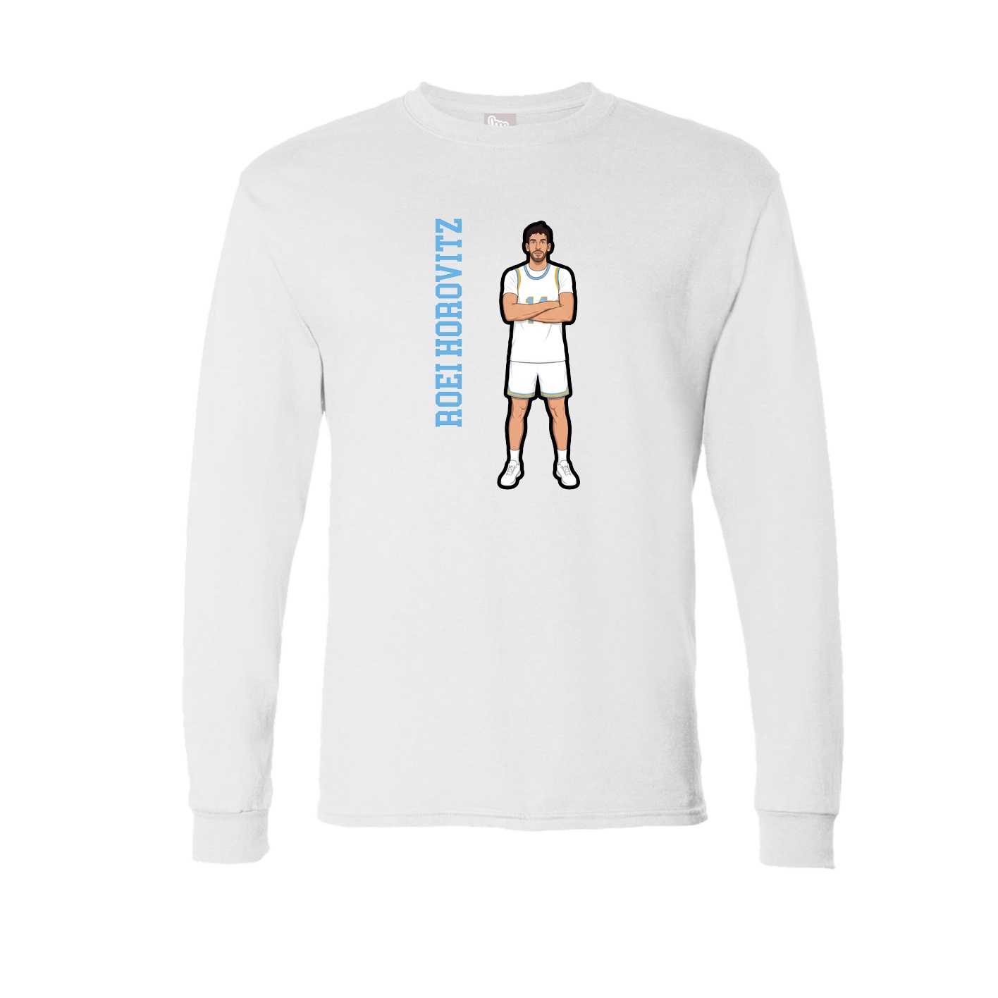 Long Sleeve Tee — Name Vertical in White