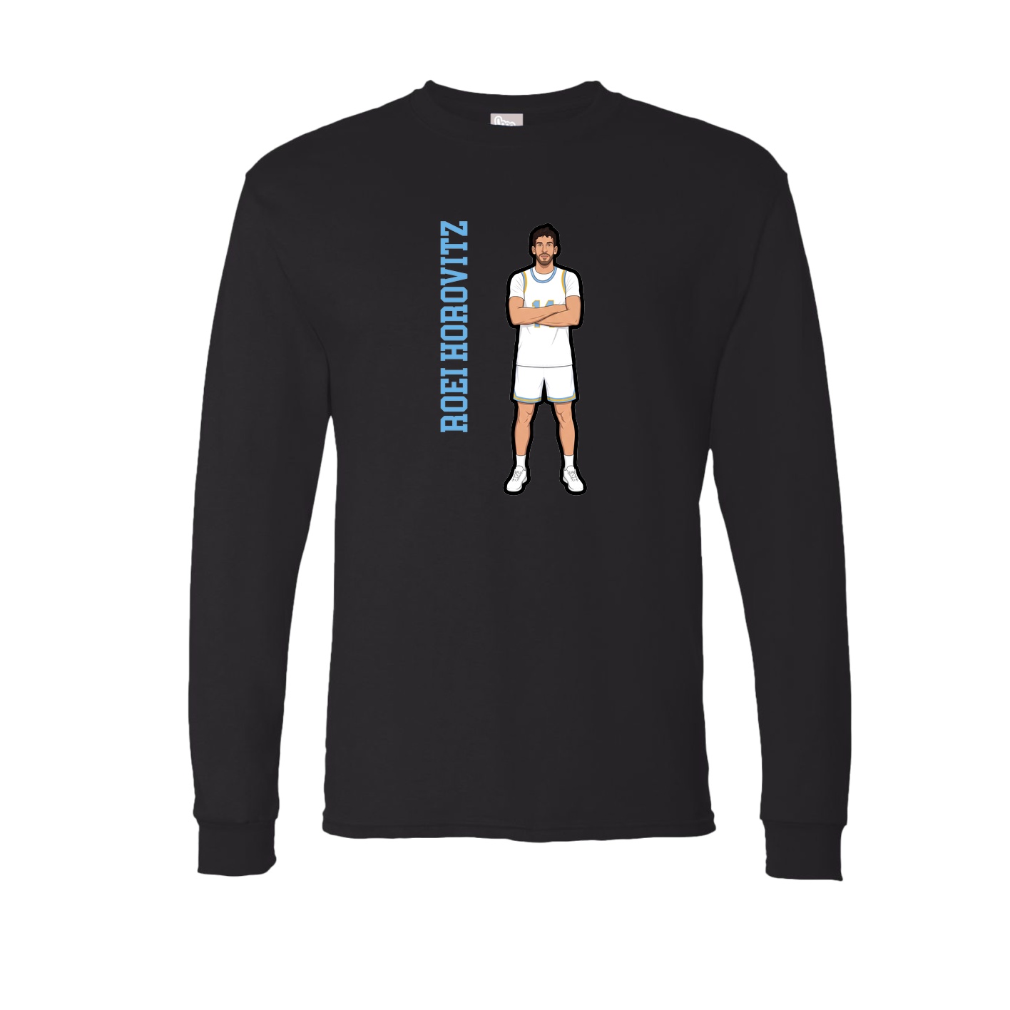 Long Sleeve Tee — Name Vertical in Black