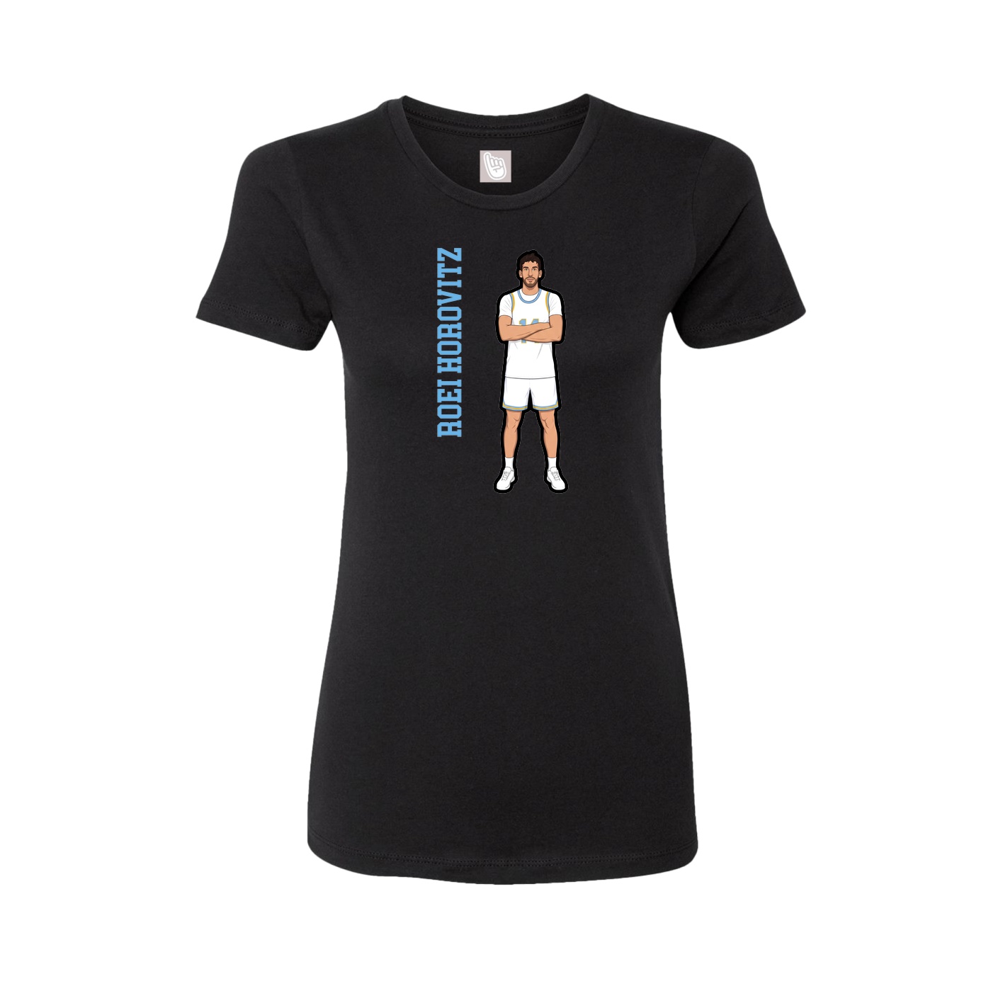 Fitted Women's Tee — Name Vertical in Black
