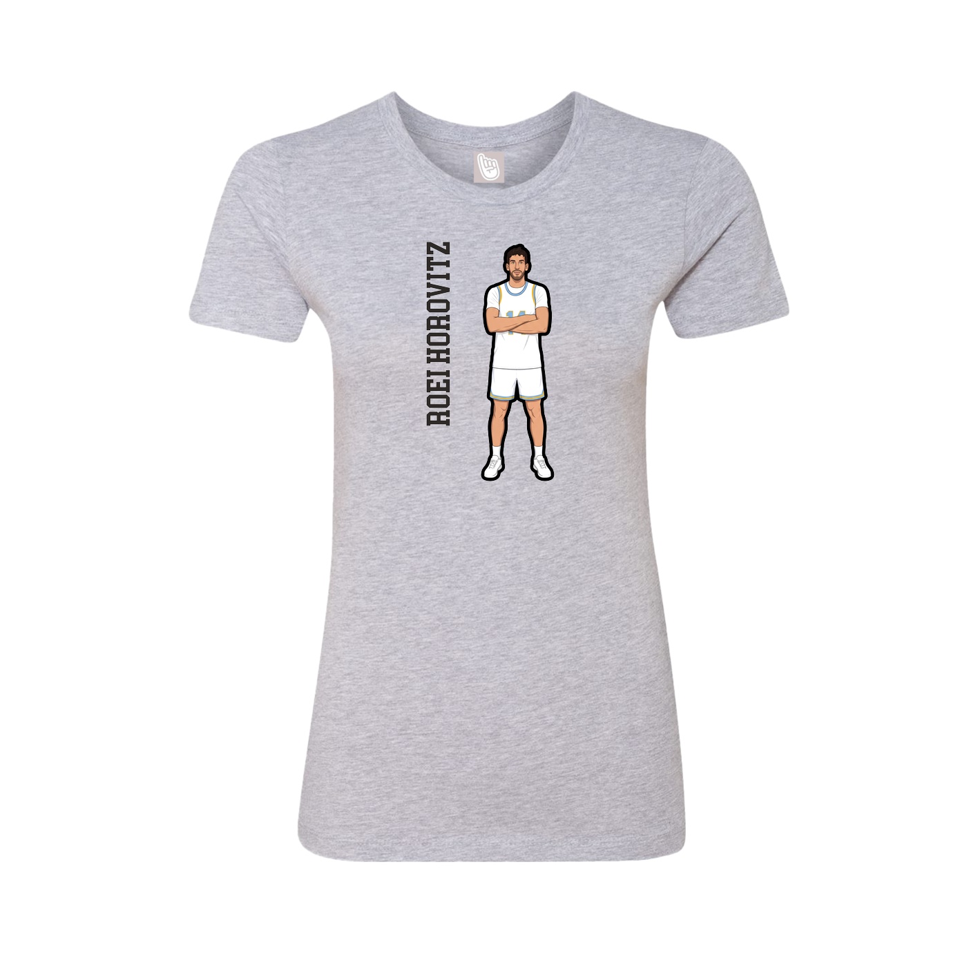 Womens Tee — Name Vertical in Grey