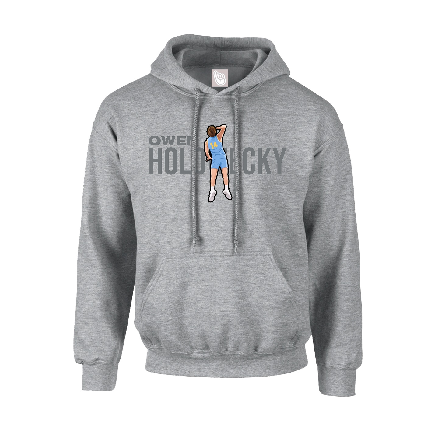 Hoodie — Player Name in Grey