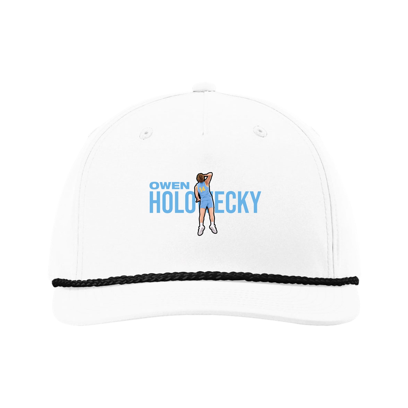 Five-Panel Classic Rope Cap — Player Name in White