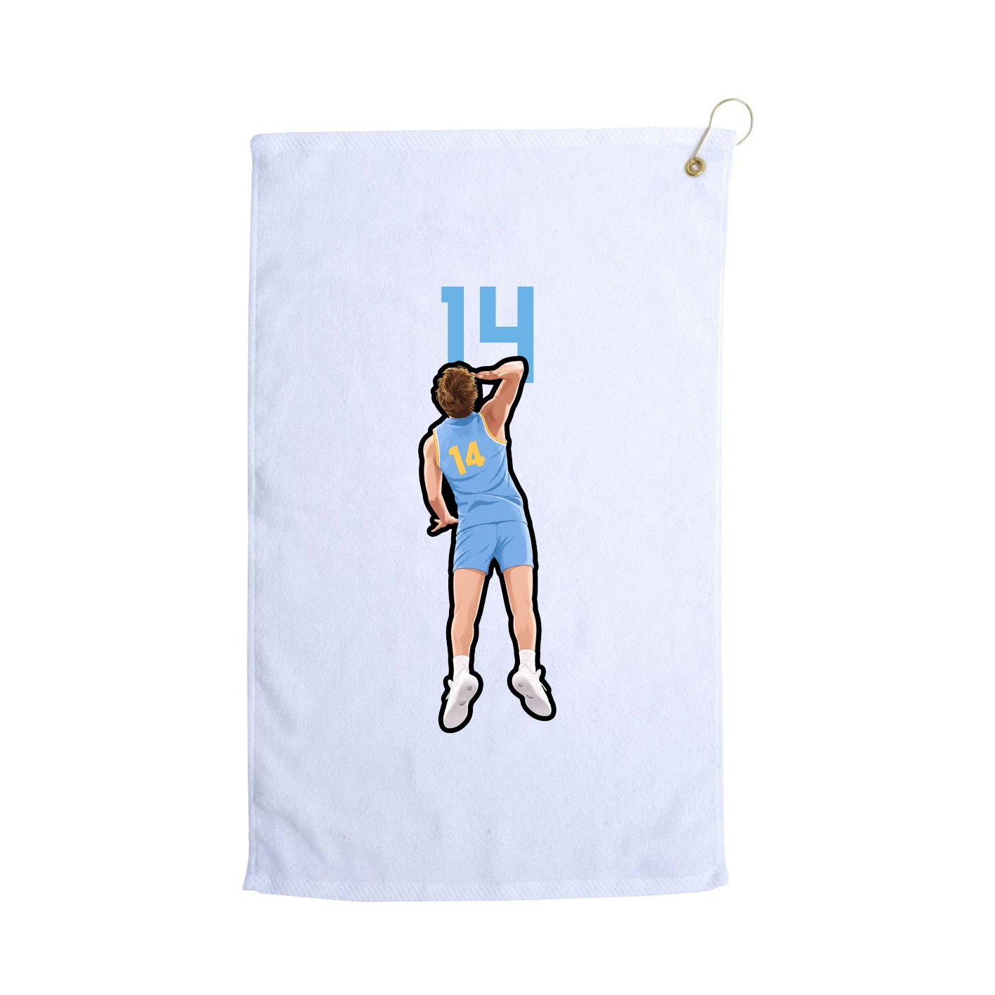 Golf Towel — Number Top in White