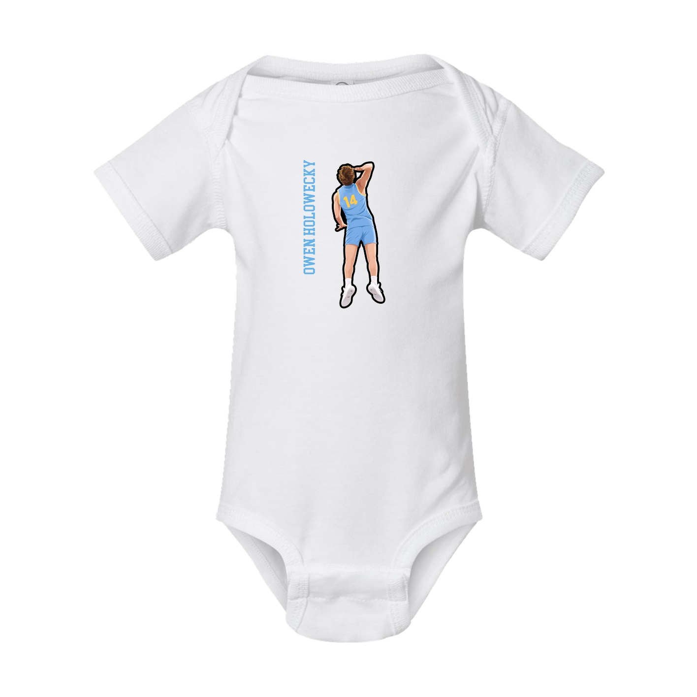 Baby Onesie — Name Vertical in White