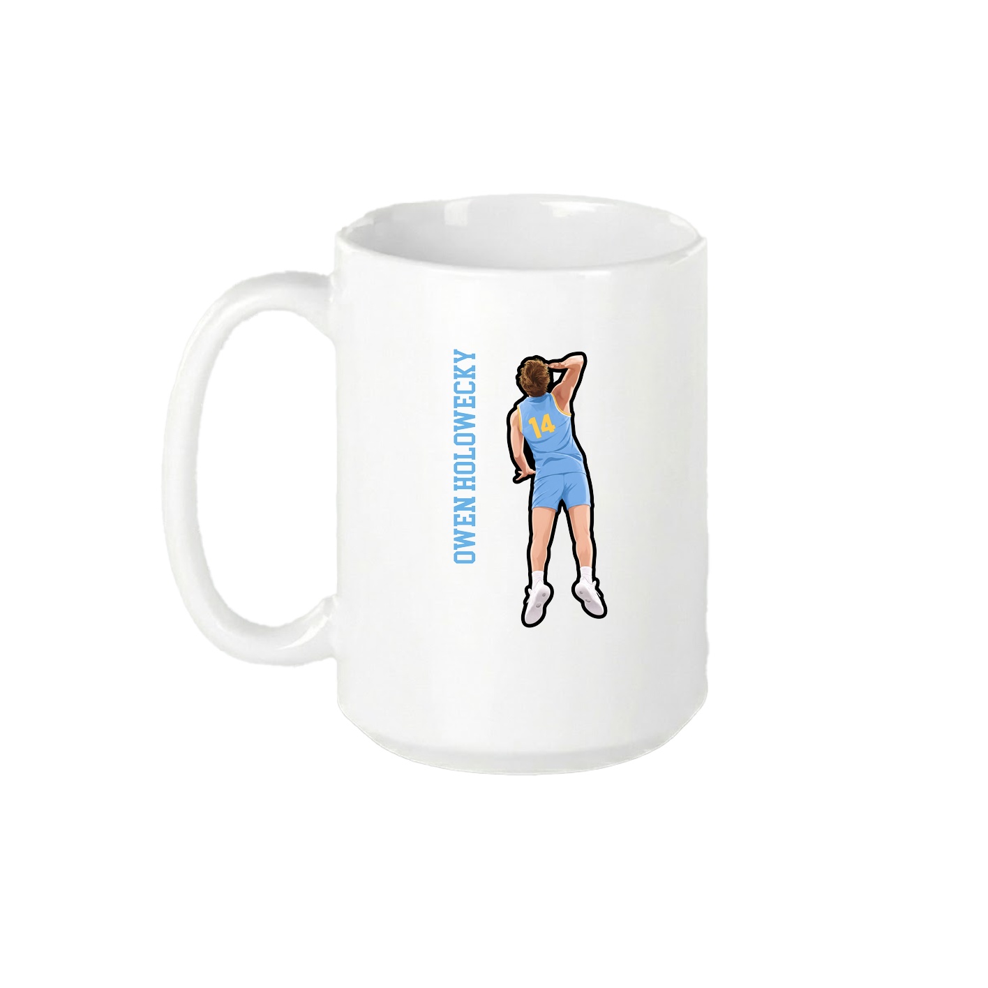15oz Coffee Mug — Name Vertical in White