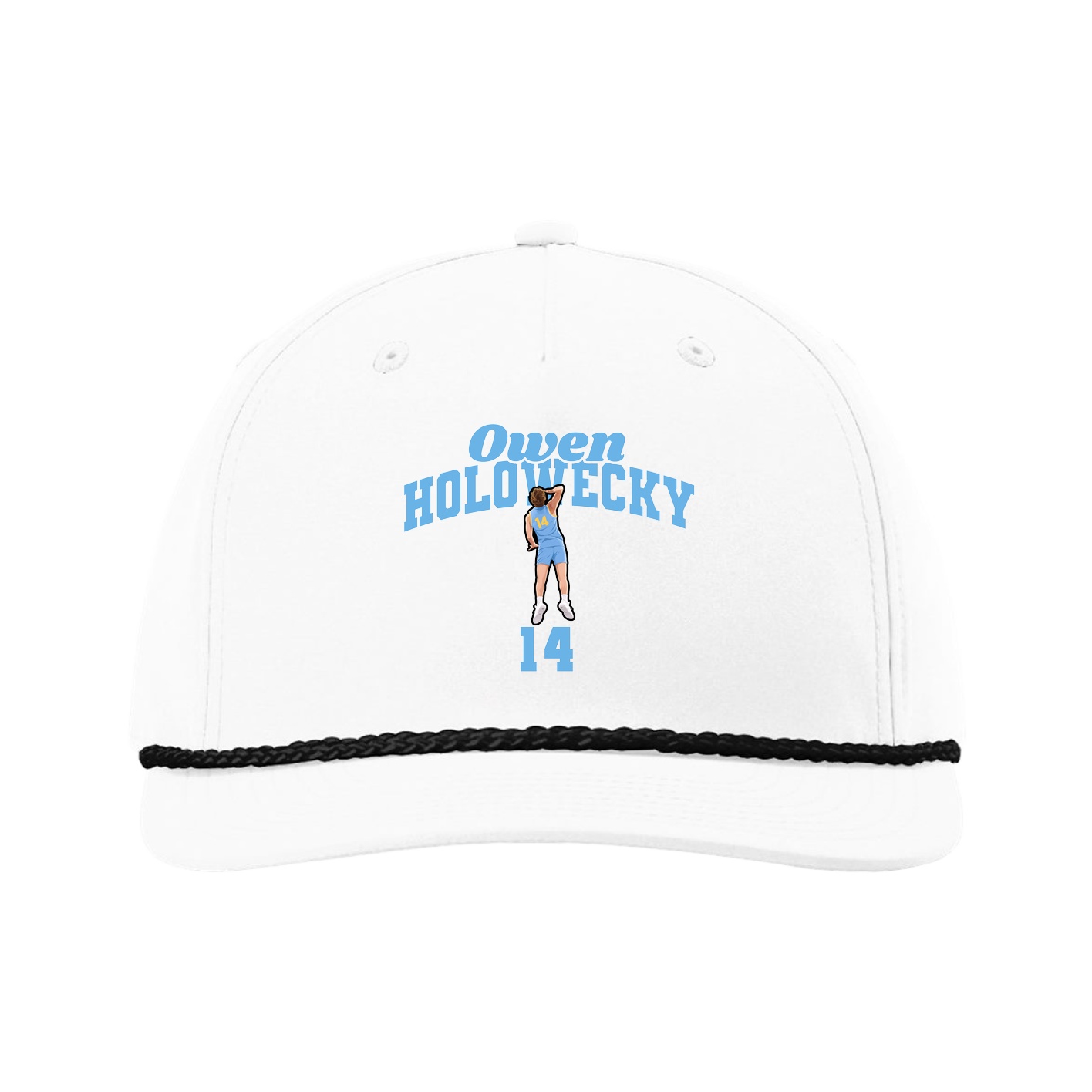 Five-Panel Classic Rope Cap — Signature Arch in White