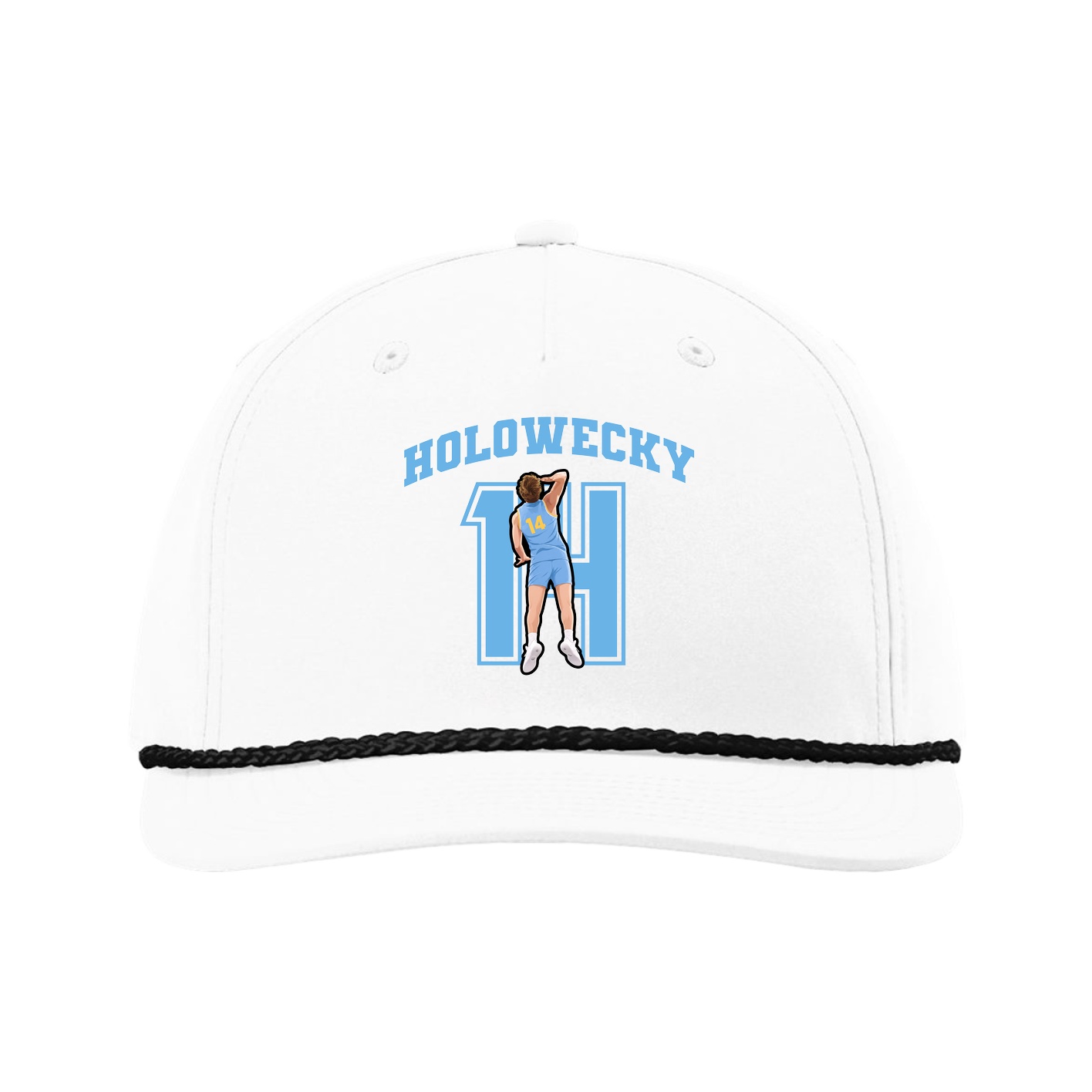 Five-Panel Classic Rope Cap — Number in White