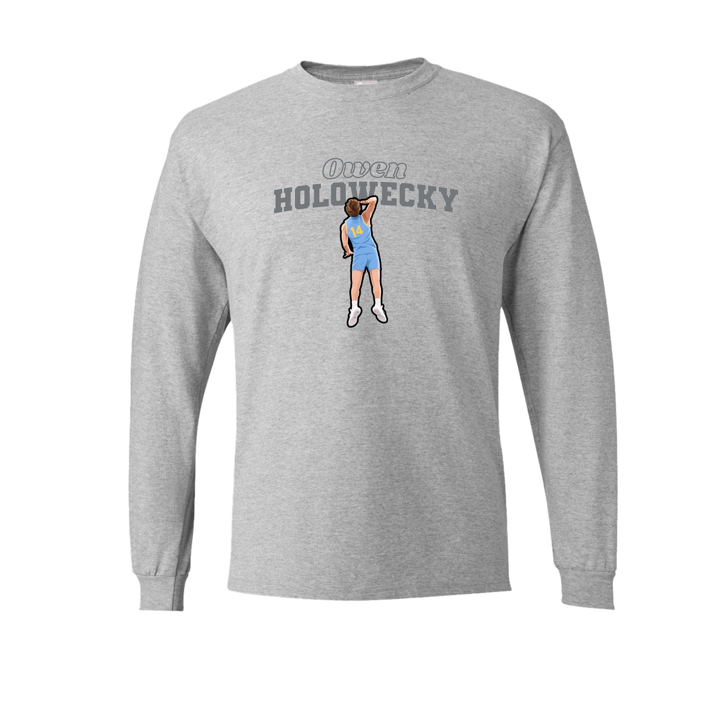 Long Sleeve Tee — Name Arch in Grey