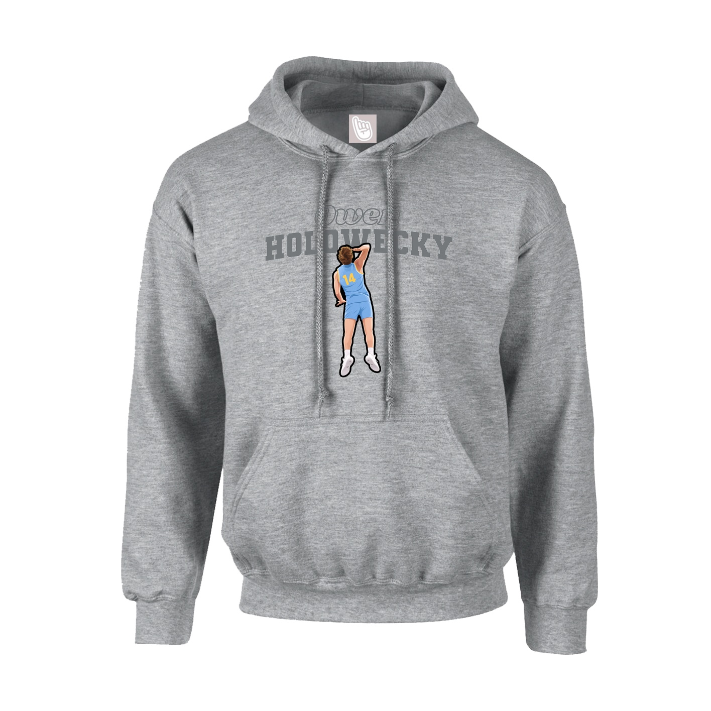 Youth Hoodie — Name Arch in Grey