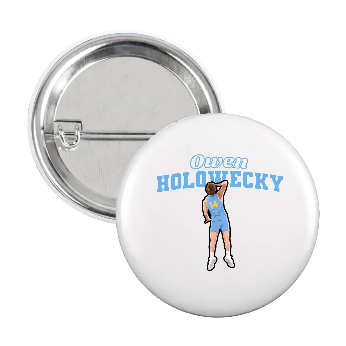 Game Day Button — Name Arch in White
