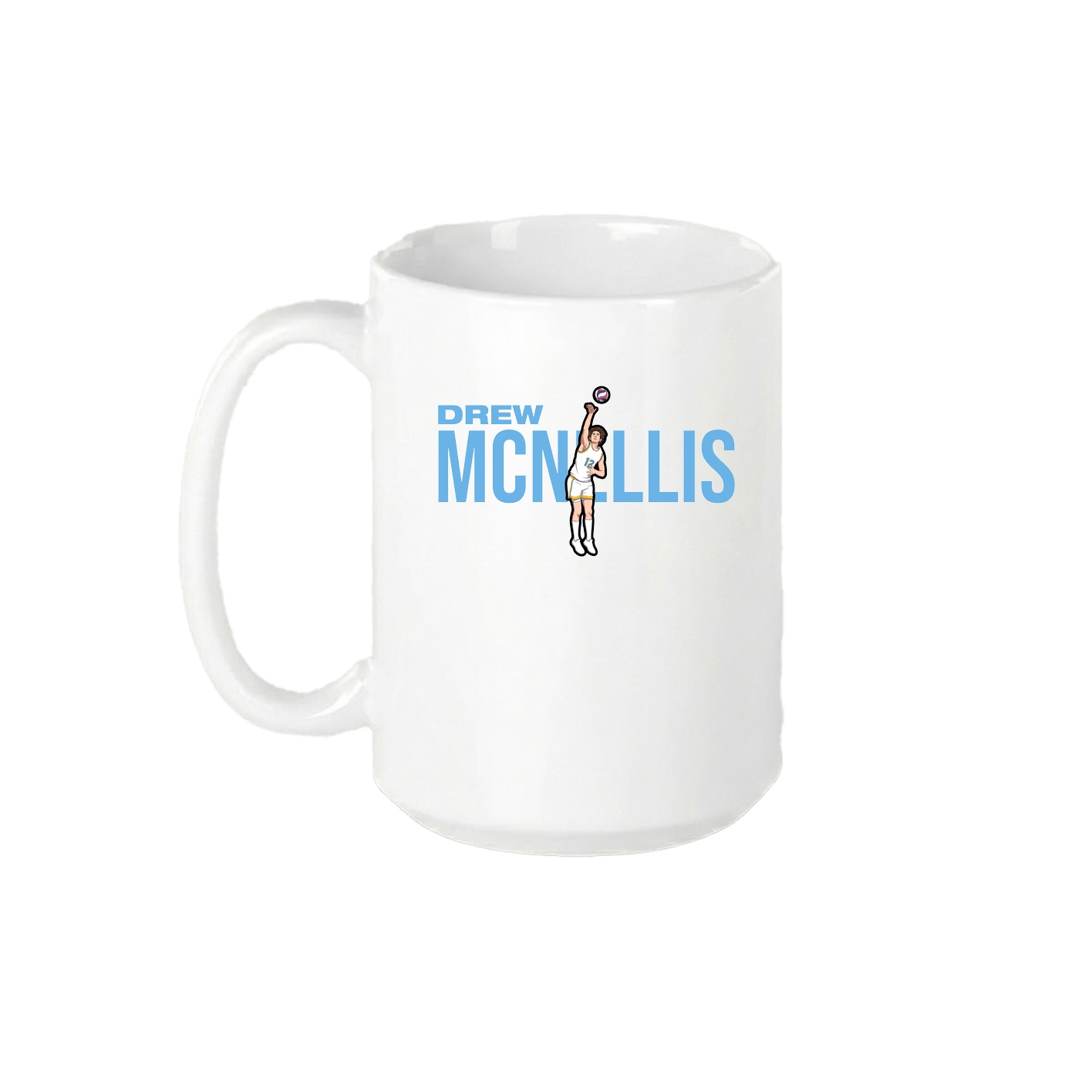 15oz Coffee Mug — Player Name in White