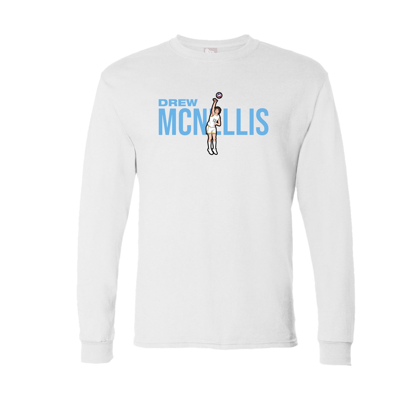 Long Sleeve Tee — Player Name in White