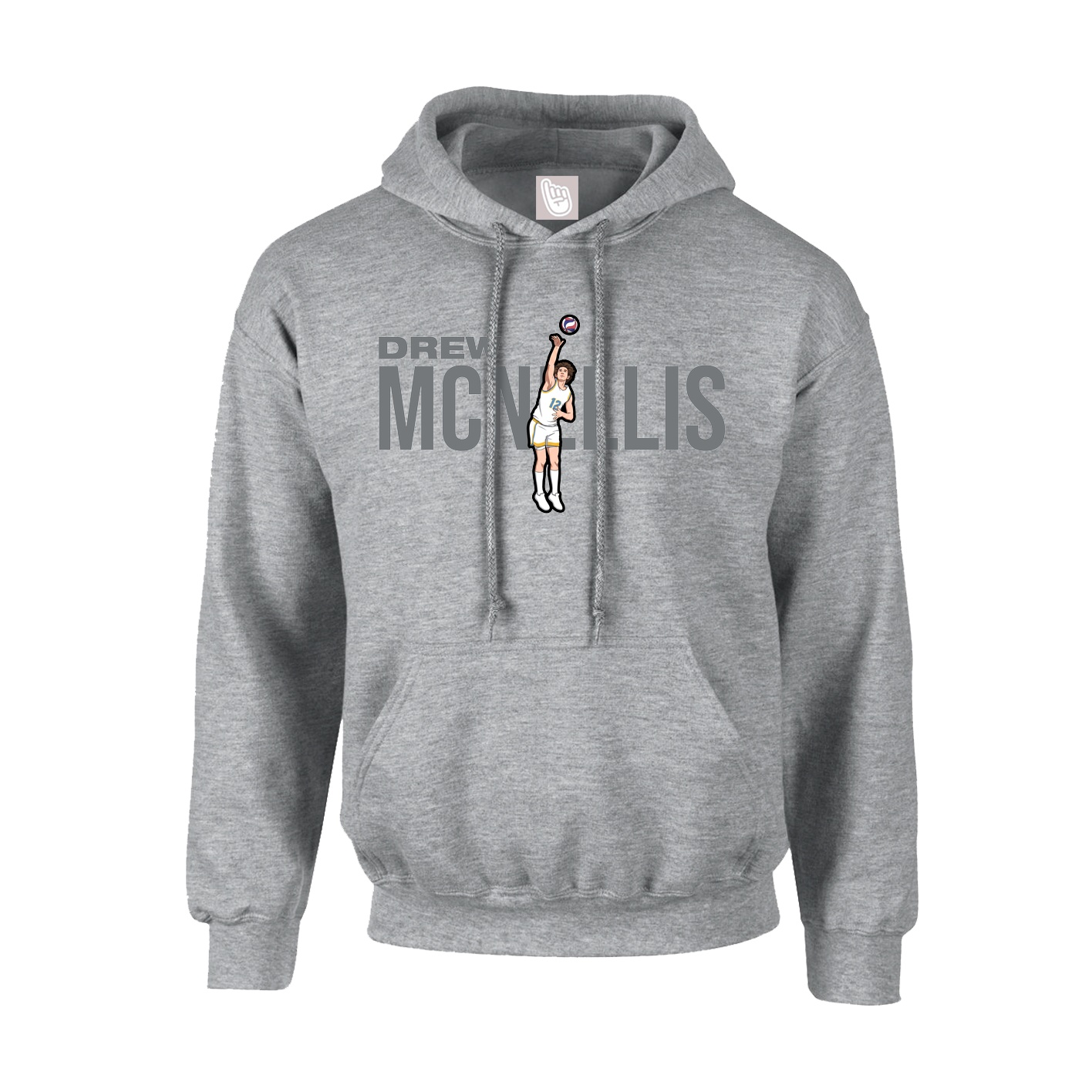 Youth Hoodie — Player Name in Grey