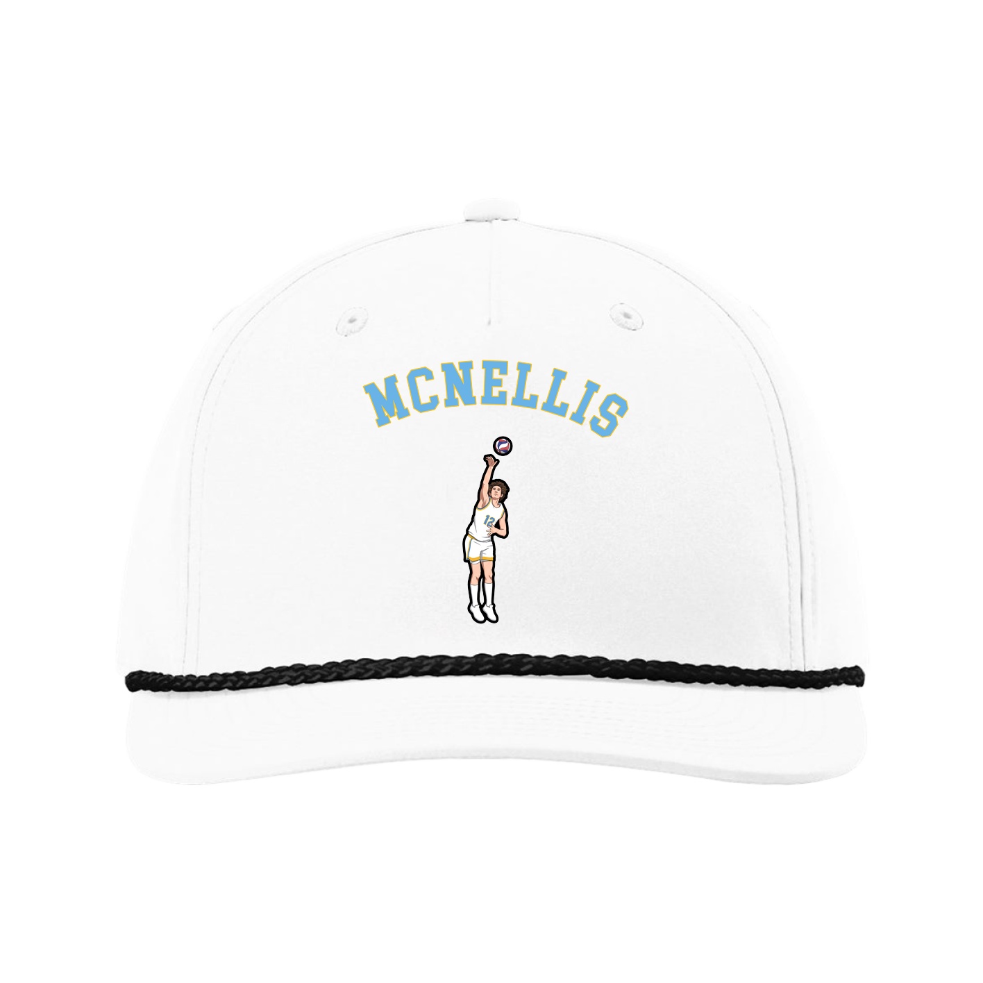 Five-Panel Classic Rope Cap — Shirsey Arch in White