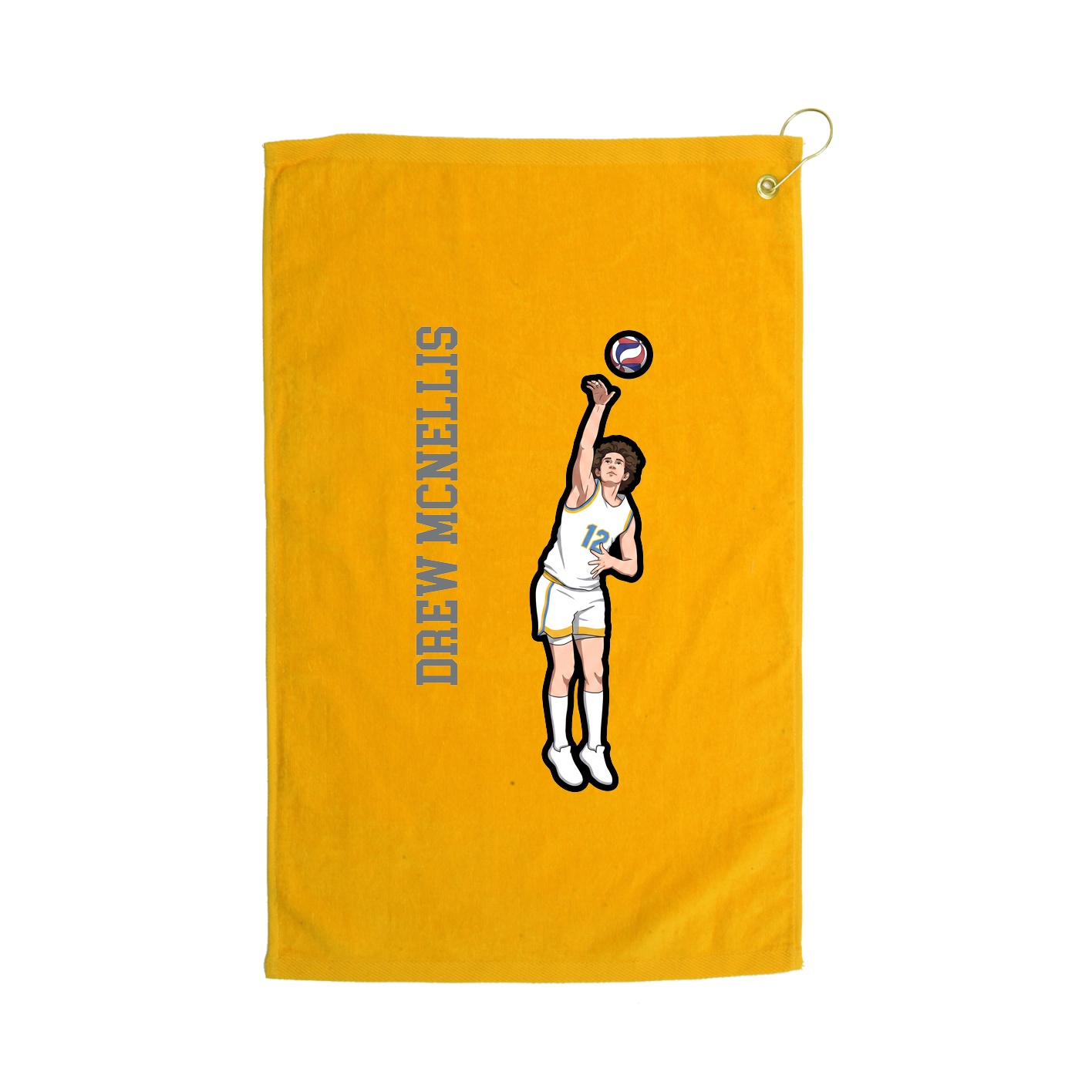 Golf Towel — Name Vertical in Gold