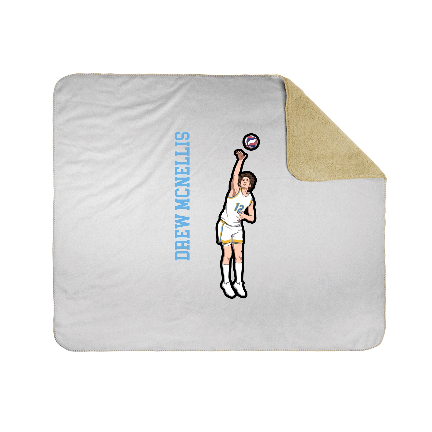 Throw Blanket — Name Vertical in White