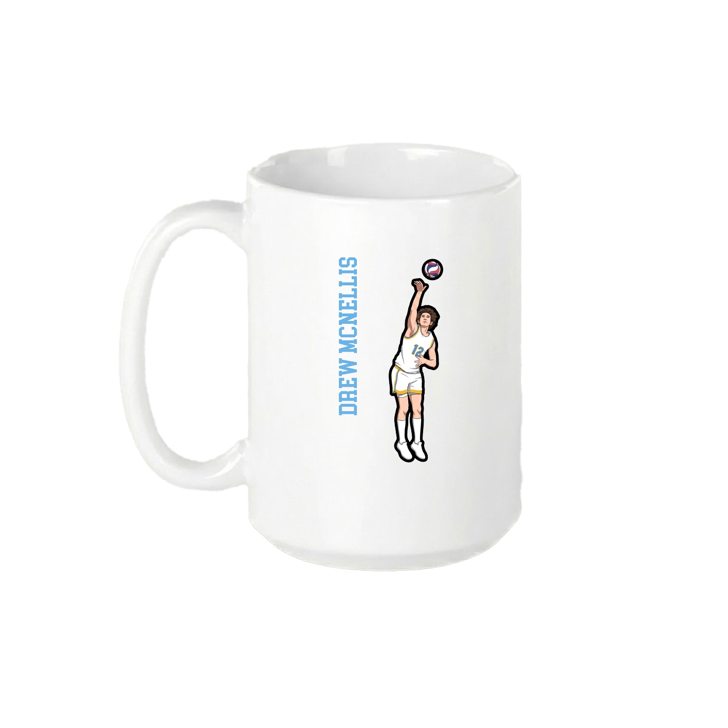 15oz Coffee Mug — Name Vertical in White