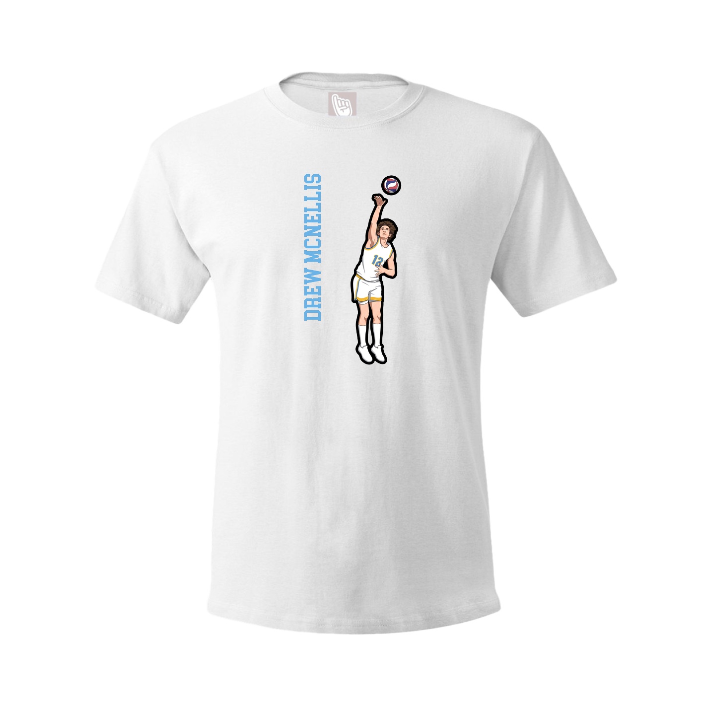 Youth Tee — Name Vertical in White