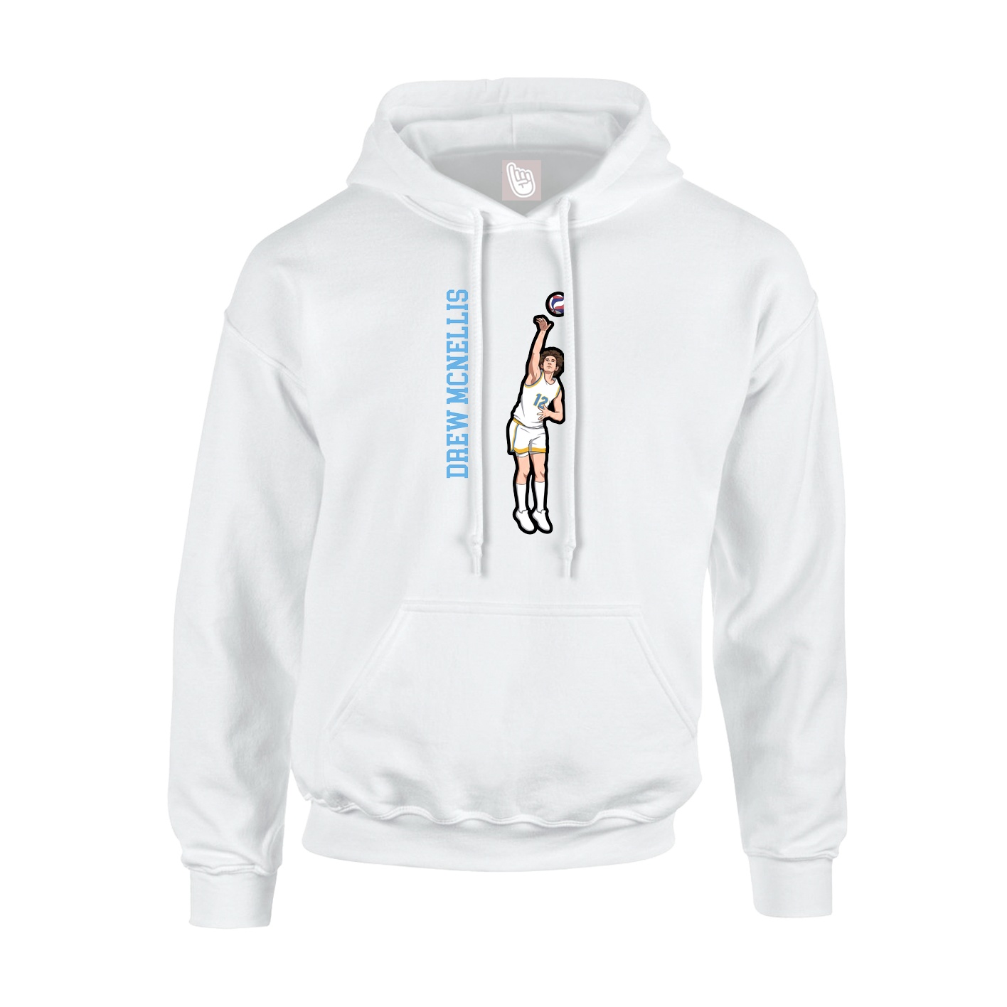 Youth Hoodie — Name Vertical in White