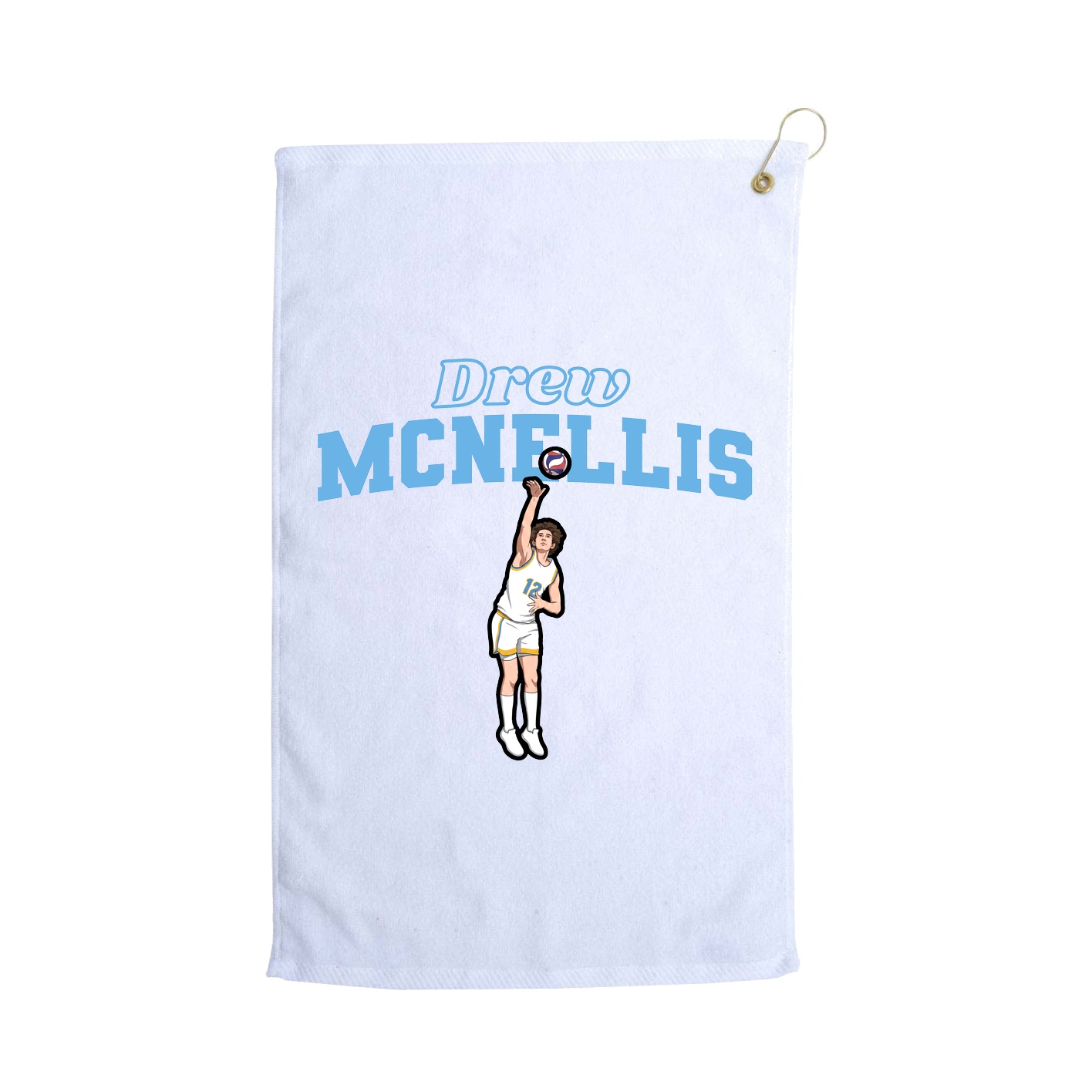 Golf Towel — Name Arch in White