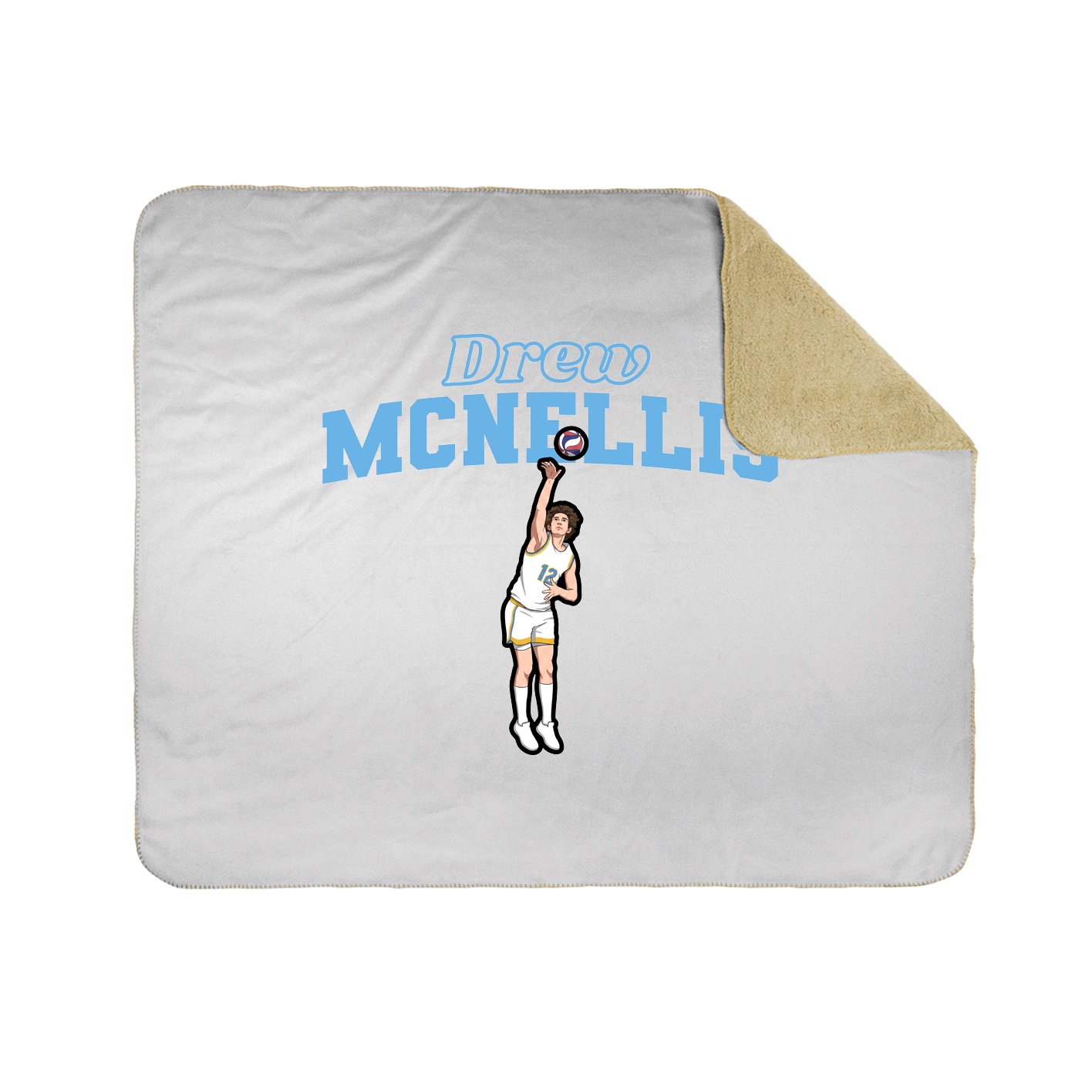 Throw Blanket — Name Arch in White