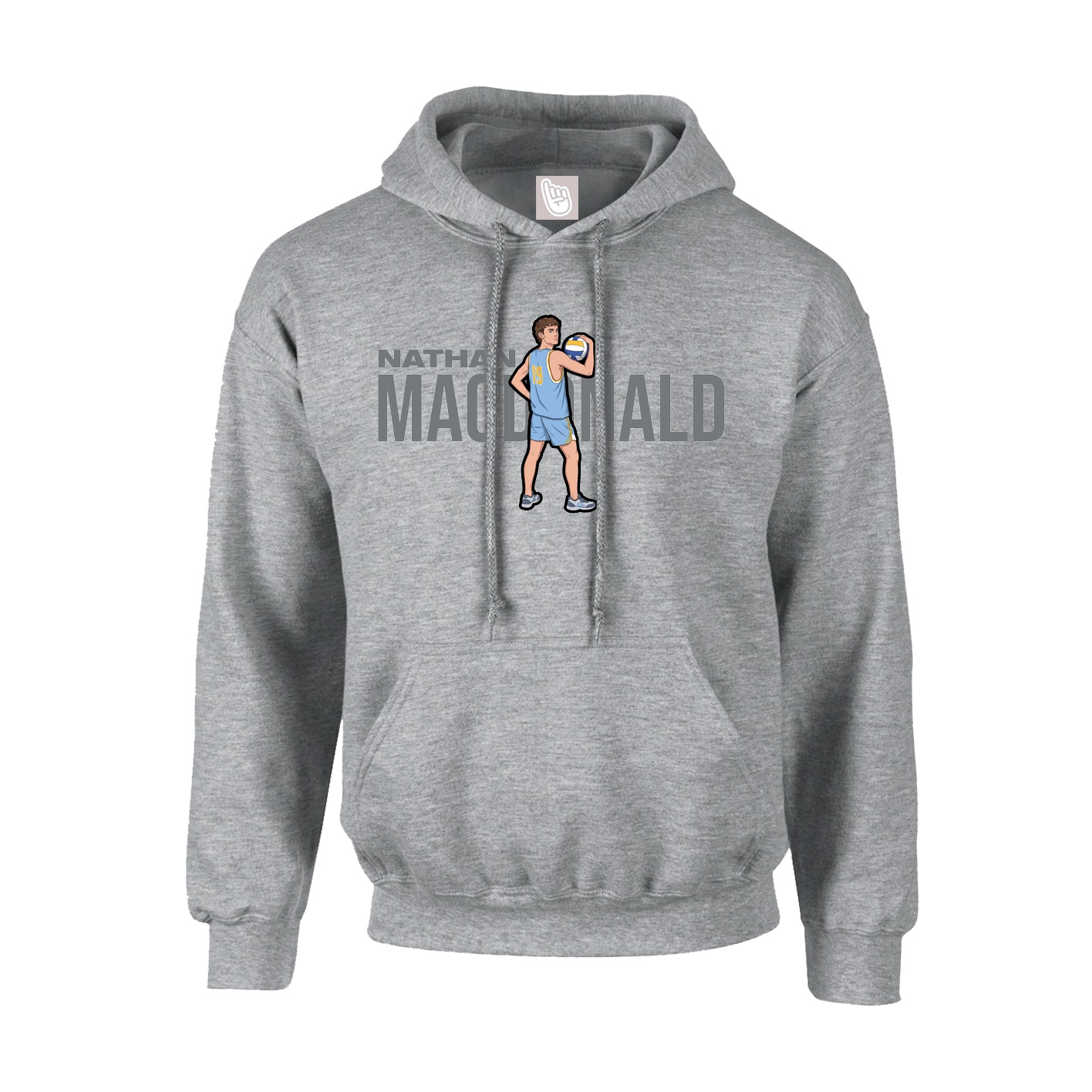 Youth Hoodie — Player Name in Grey