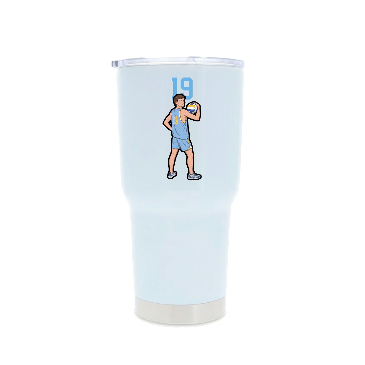 30oz Stainless Steel Tumbler — Number Top in White