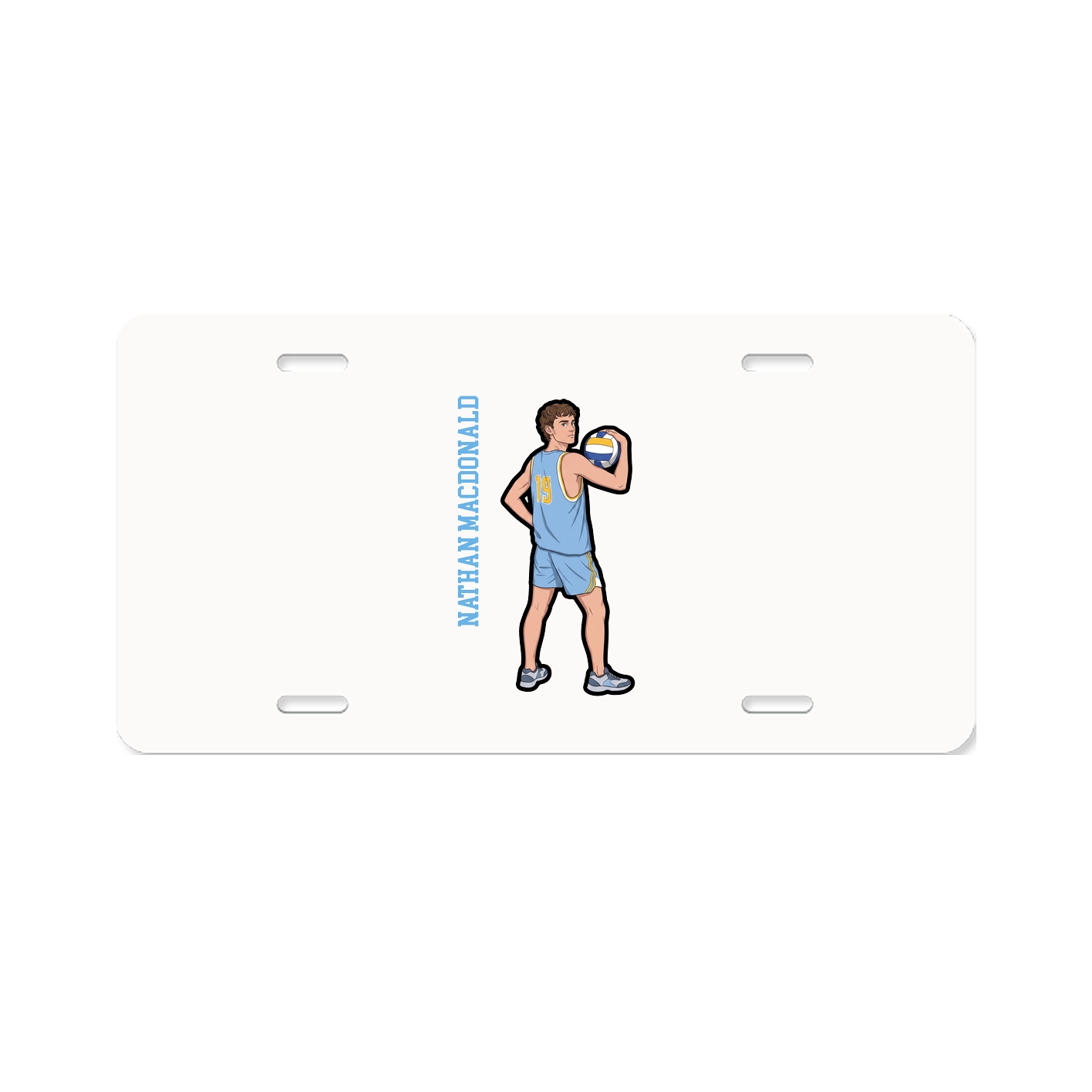 License Plate — Name Vertical in Classic