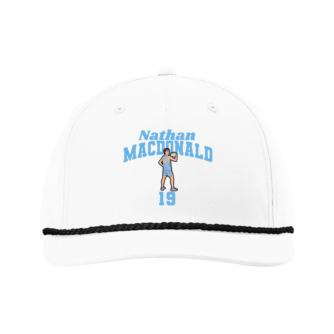 Five-Panel Classic Rope Cap — Signature Arch in White