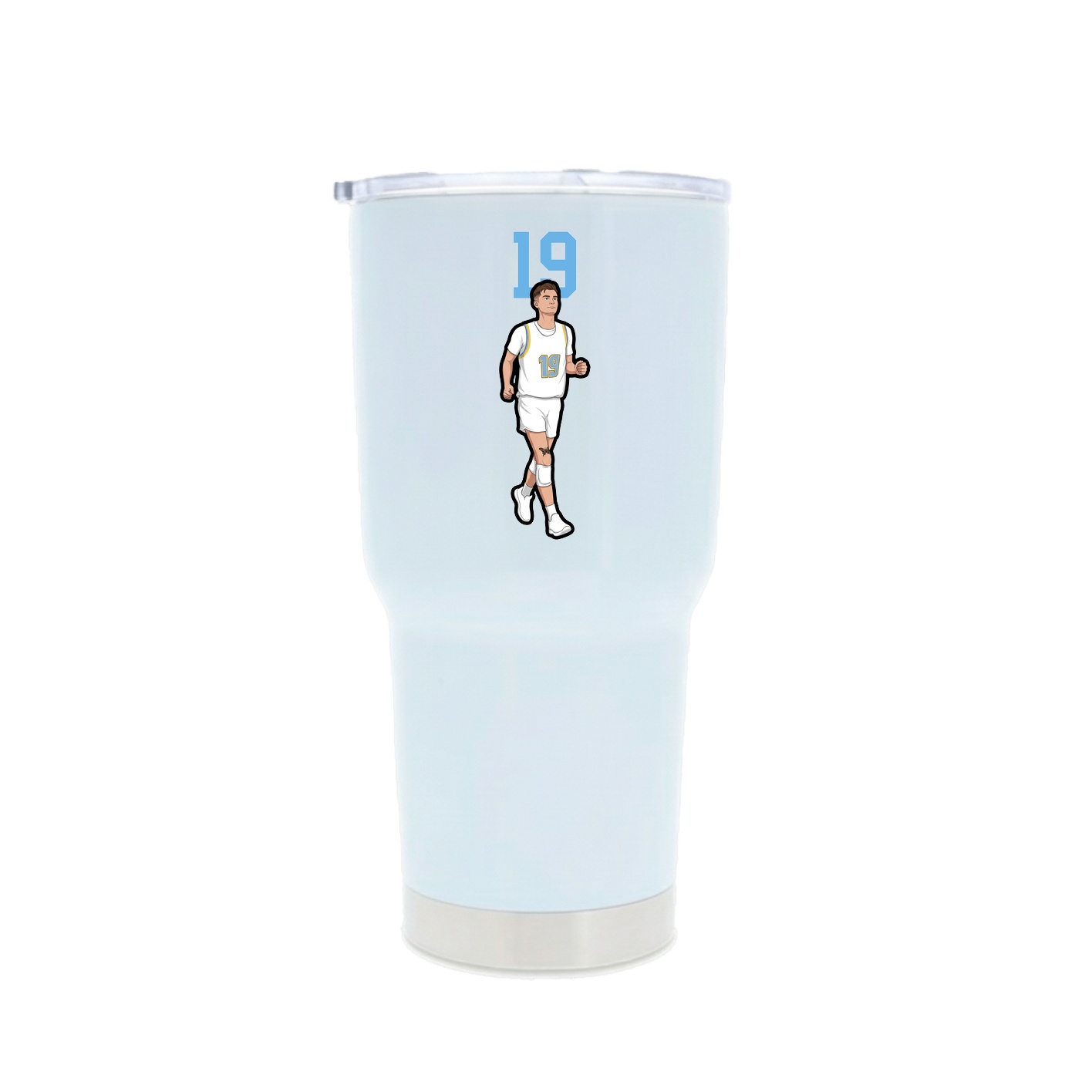 30oz Stainless Steel Tumbler — Number Top in White