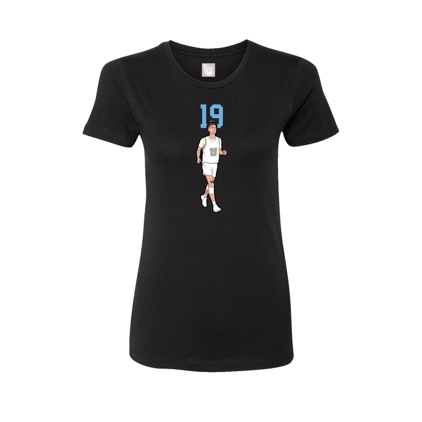Fitted Women's Tee — Number Top in Black