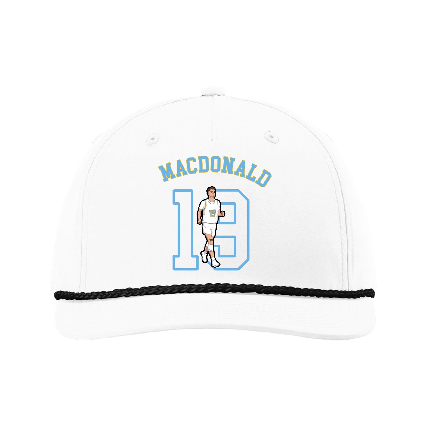 Five-Panel Classic Rope Cap — Shirsey Arch in White