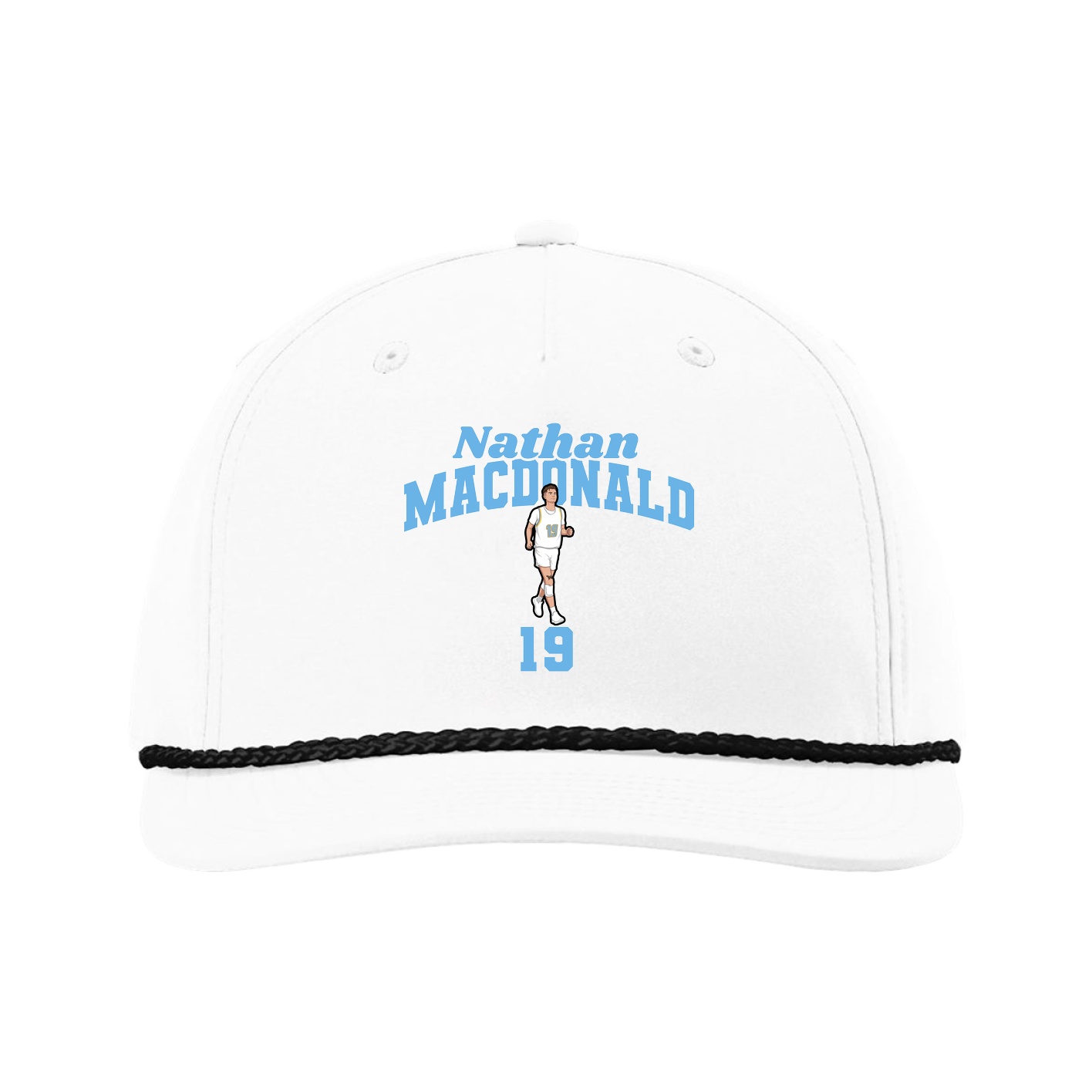 Five-Panel Classic Rope Cap — Signature Arch in White