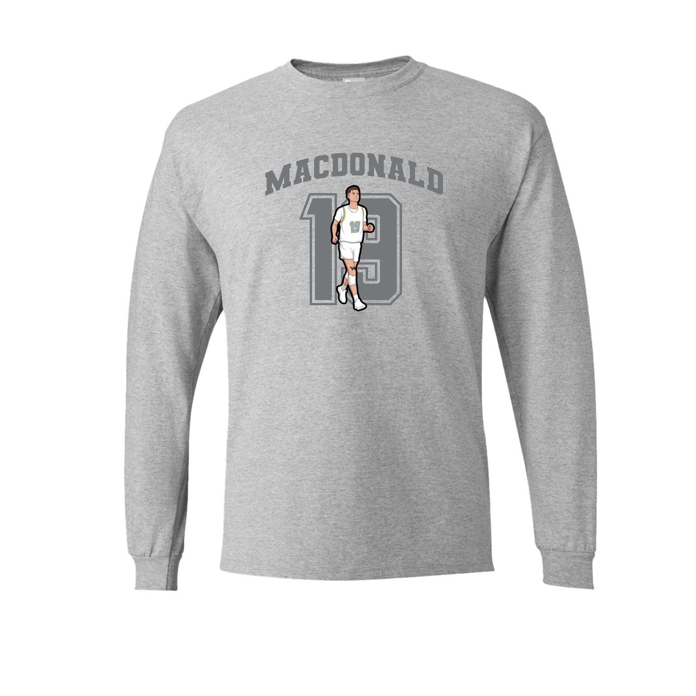 Long Sleeve Tee — Number in Grey