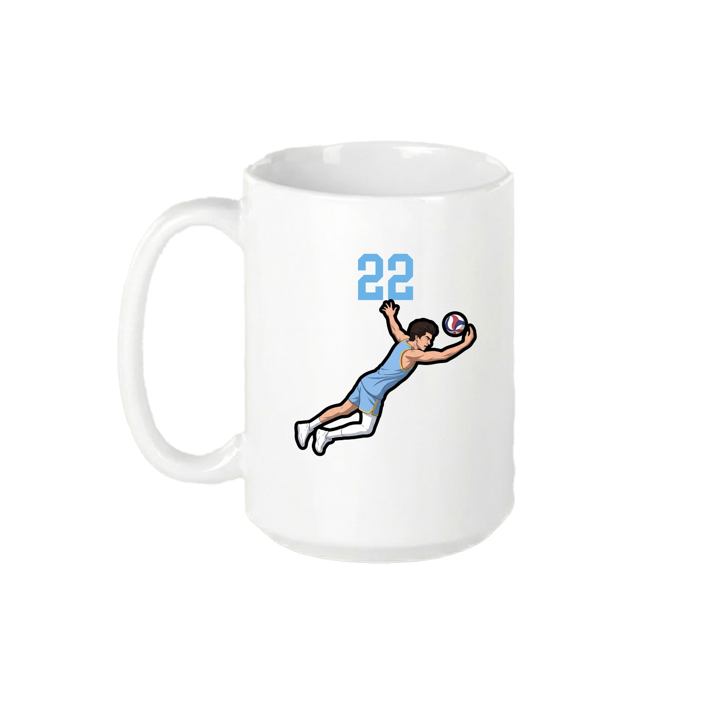 15oz Coffee Mug — Number Top in White