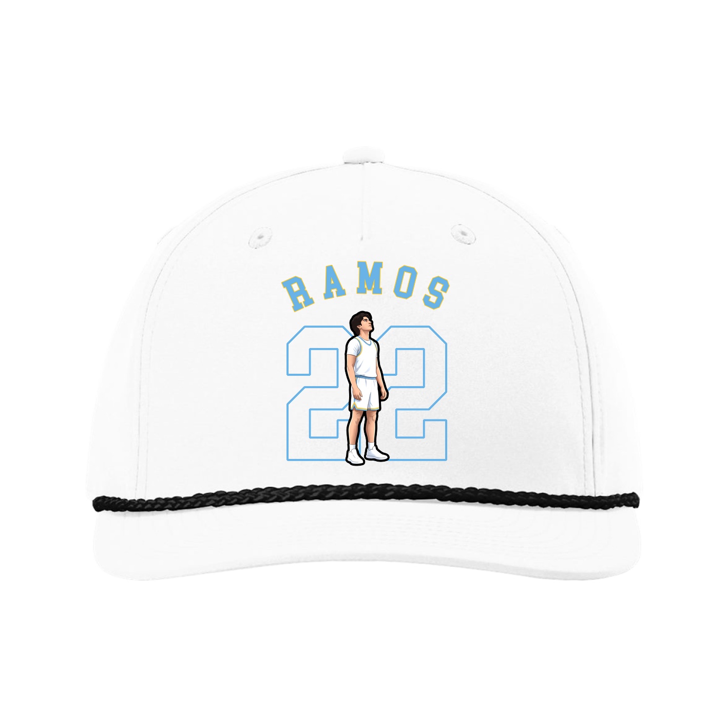Five-Panel Classic Rope Cap — Shirsey Arch in White