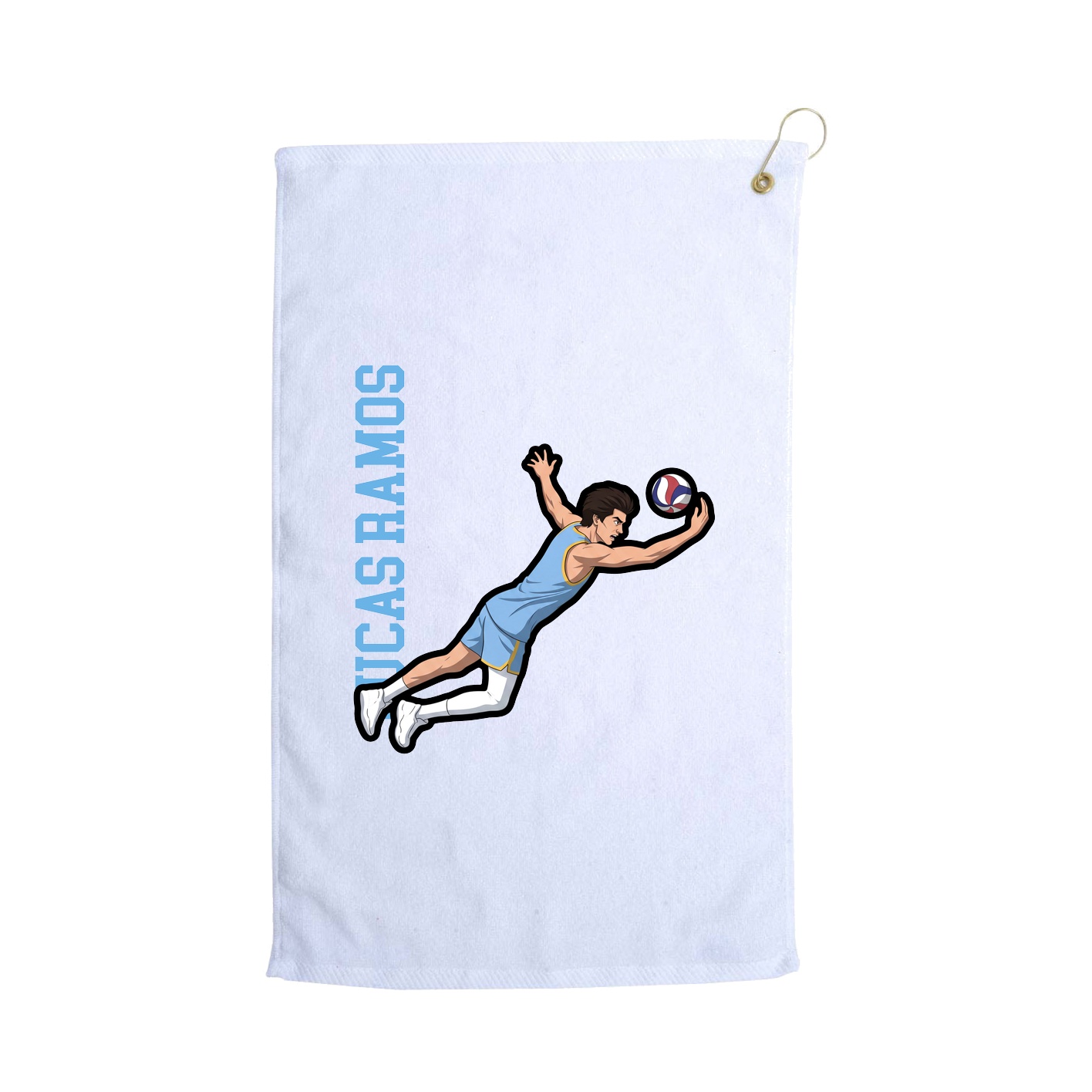 Golf Towel — Name Vertical in White