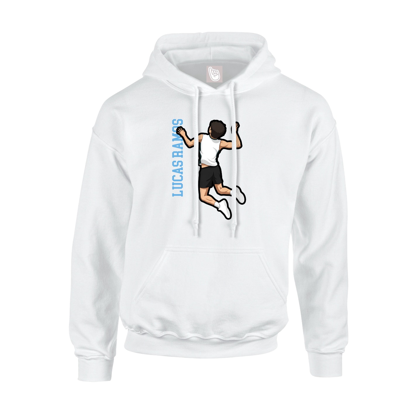 Youth Hoodie — Name Vertical in White