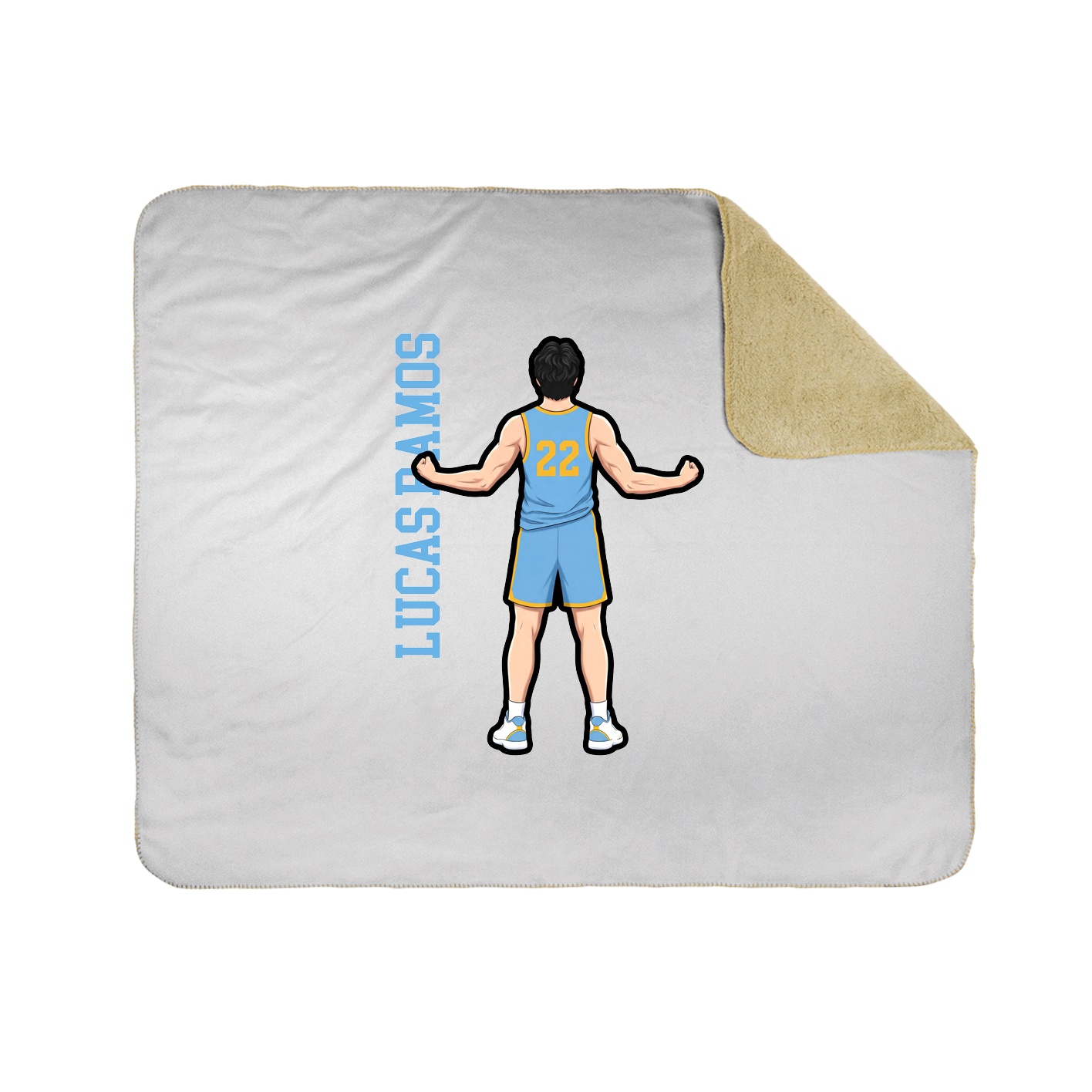 Throw Blanket — Name Vertical in White