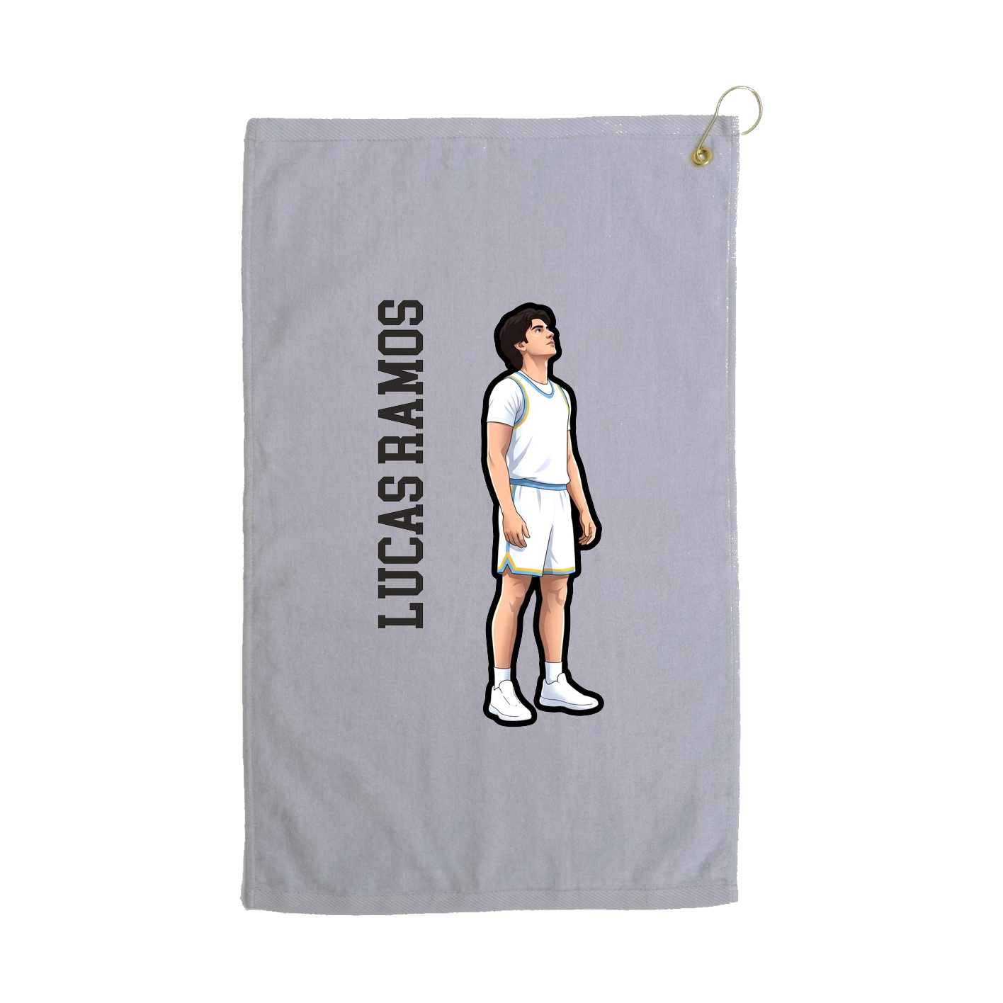 Golf Towel — Name Vertical in Grey