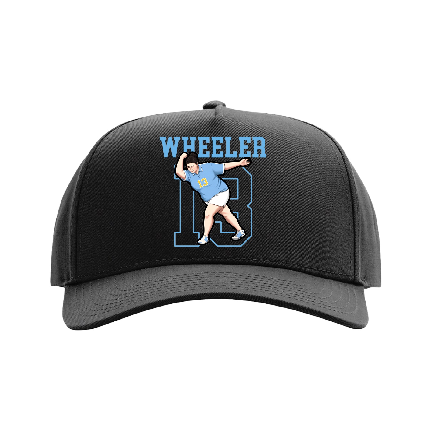 Full Fabric Five-Panel Champ Cap — Shirsey in Black