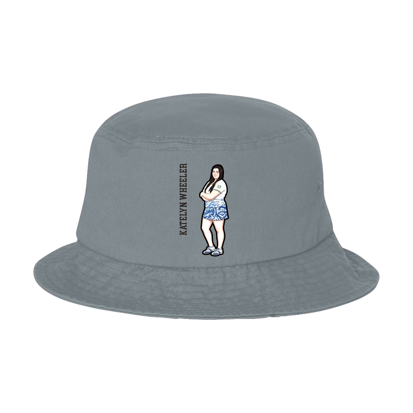 Bucket Cap — Name Vertical in Grey
